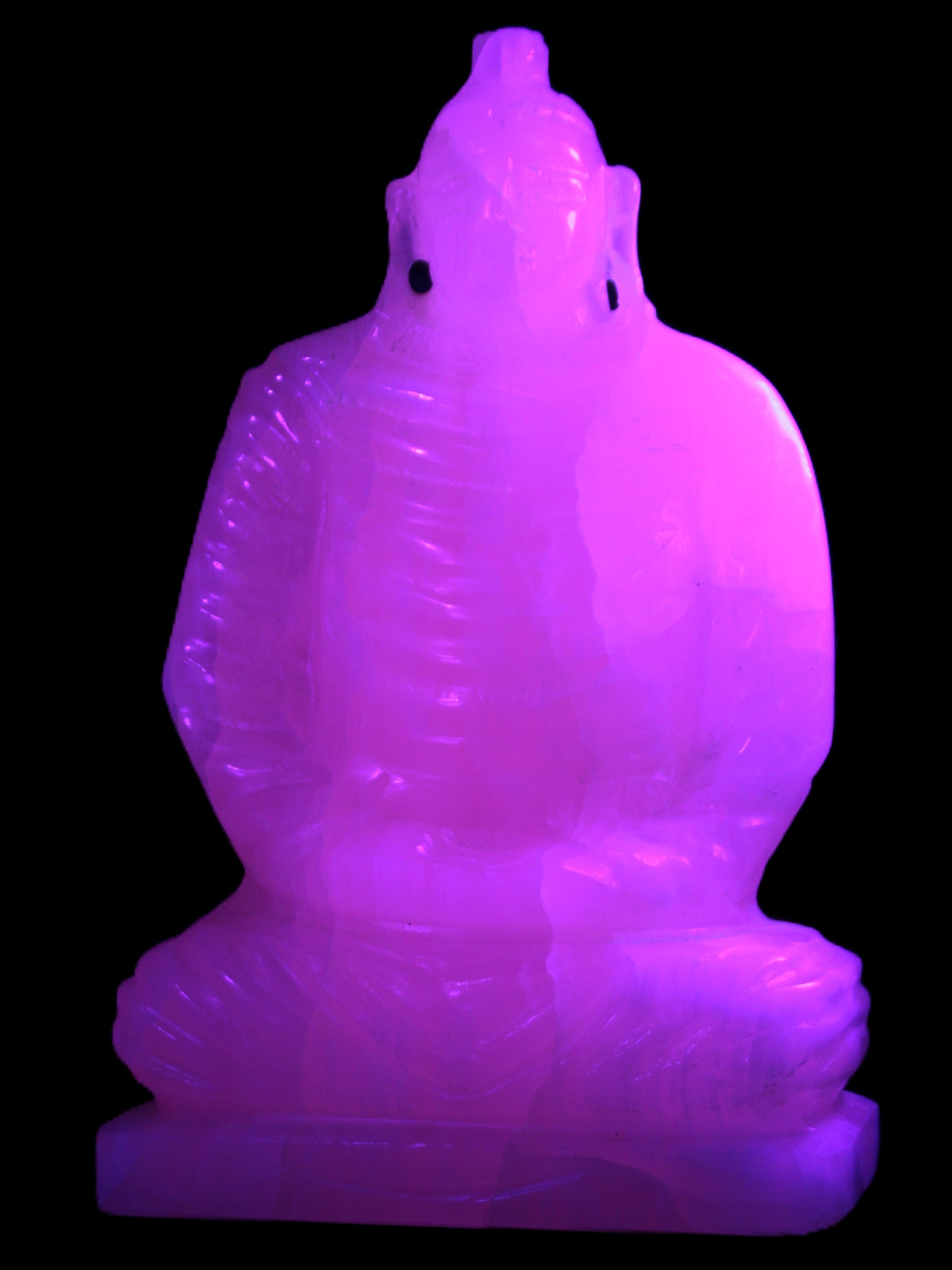 Mangano Calcite hand-carved Buddha statue 52*79*241mm 3285g Rocks and Things Store
