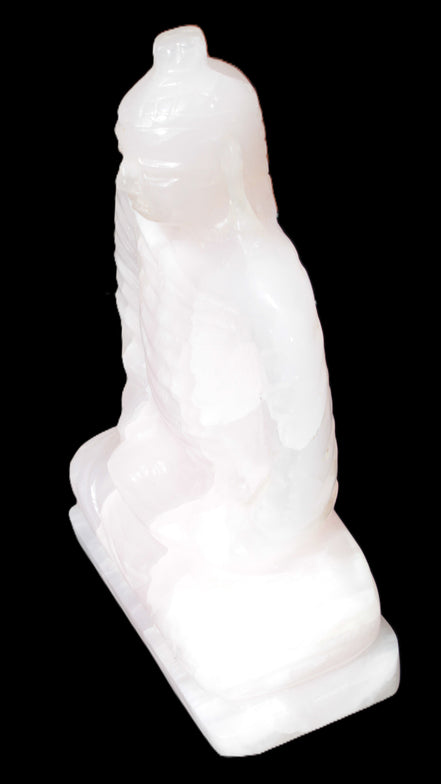 Mangano Calcite hand-carved Buddha statue 52*79*241mm 3285g Rocks and Things Store