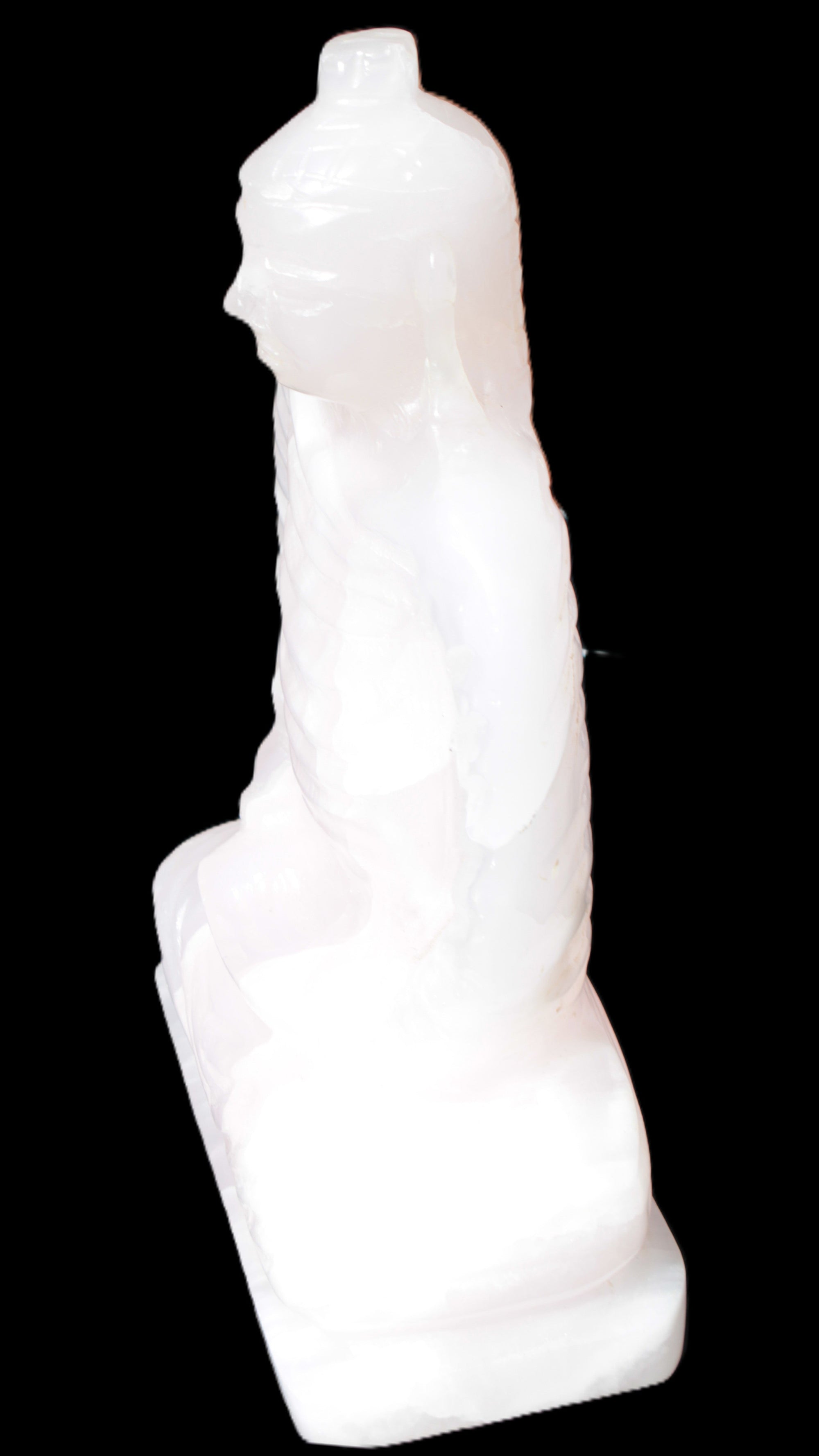 Mangano Calcite hand-carved Buddha statue 52*79*241mm 3285g Rocks and Things Store