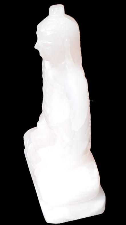 Mangano Calcite hand-carved Buddha statue 52*79*241mm 3285g Rocks and Things Store
