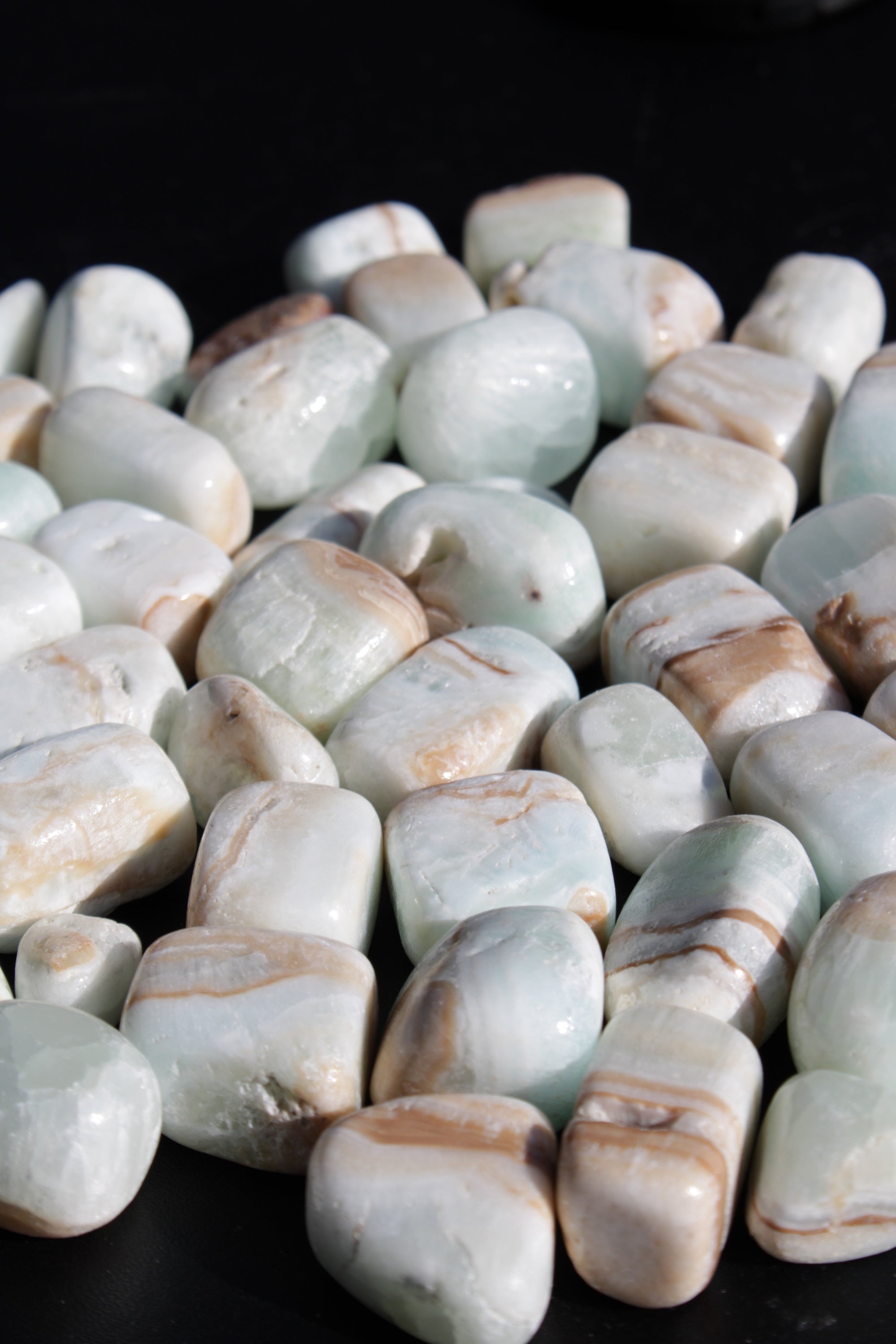 Caribbean Calcite 41 tumbled stones 20*10mm - 27*20mm  590g Wholesale Rocks and Things Store