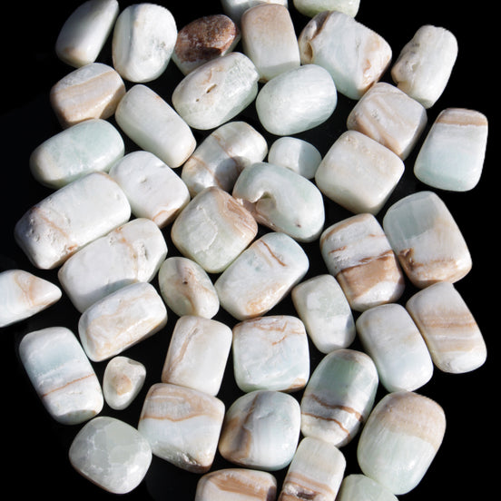 Caribbean Calcite 41 tumbled stones 20*10mm - 27*20mm 590g Wholesale in sunlight - Rocks and Things Store