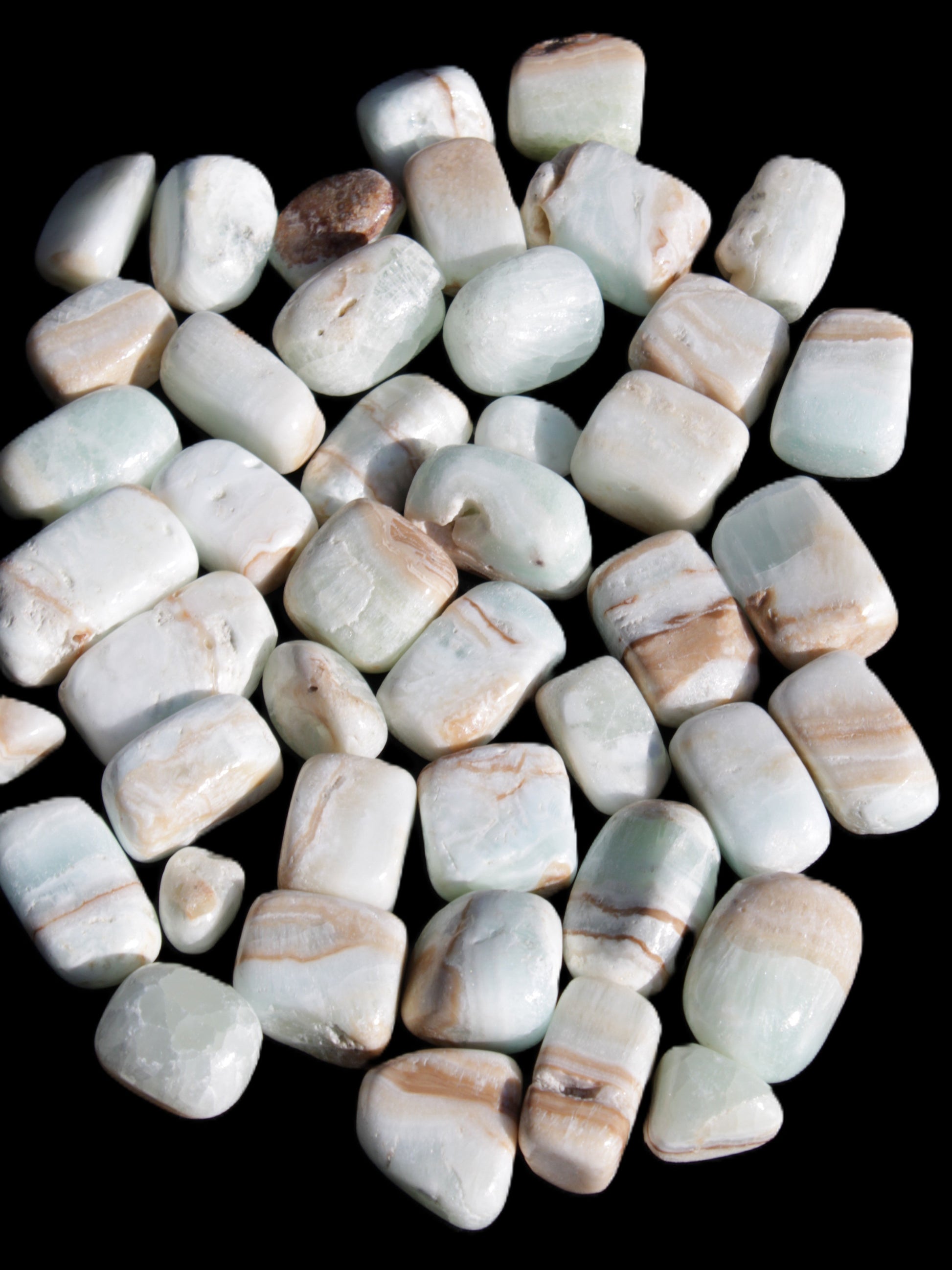 Caribbean Calcite 41 tumbled stones 20*10mm - 27*20mm  590g Wholesale Rocks and Things Store