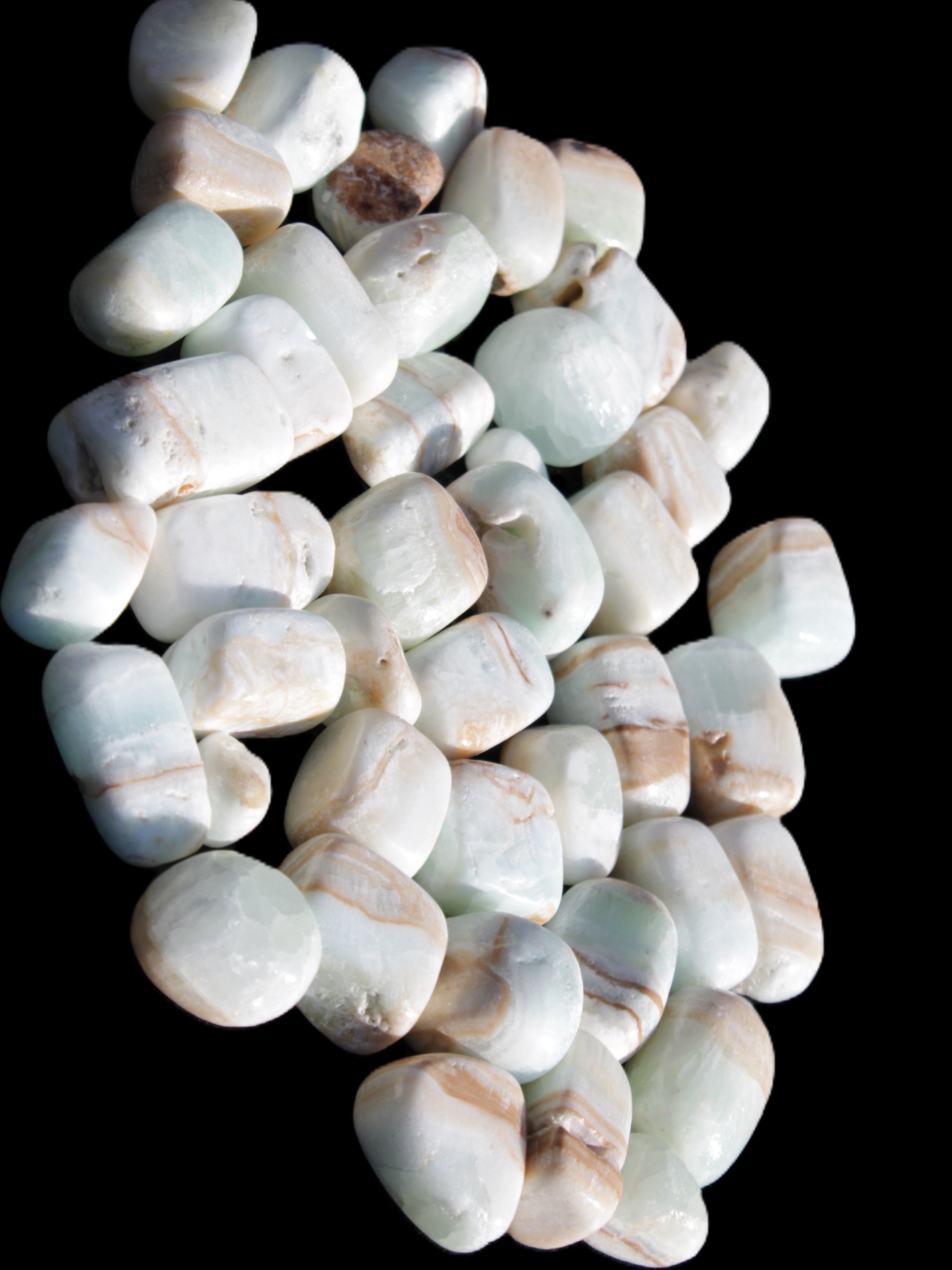 Caribbean Calcite 41 tumbled stones 20*10mm - 27*20mm  590g Wholesale Rocks and Things Store