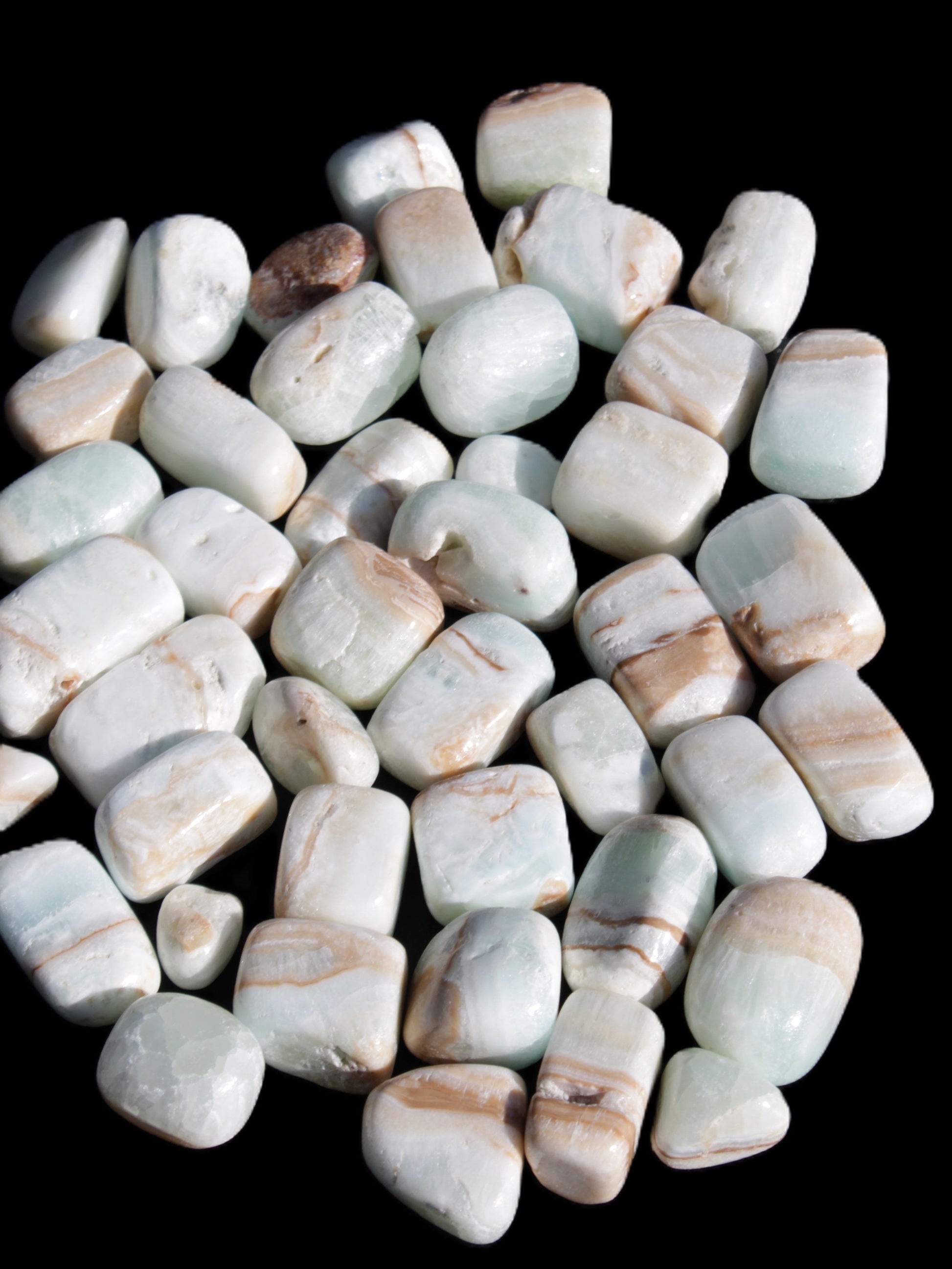 Caribbean Calcite 41 tumbled stones 20*10mm - 27*20mm  590g Wholesale Rocks and Things Store