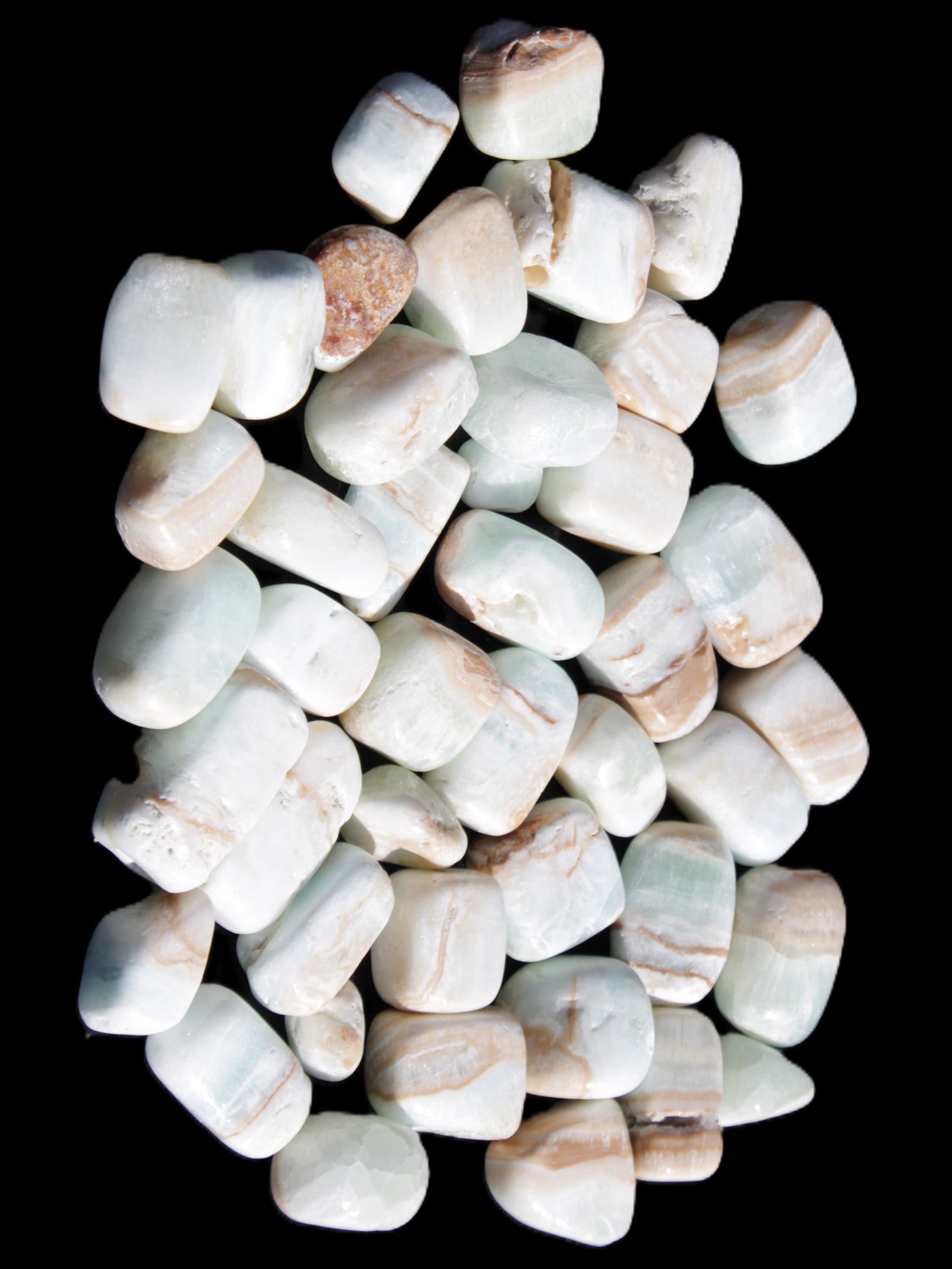 Caribbean Calcite 41 tumbled stones 20*10mm - 27*20mm  590g Wholesale Rocks and Things Store