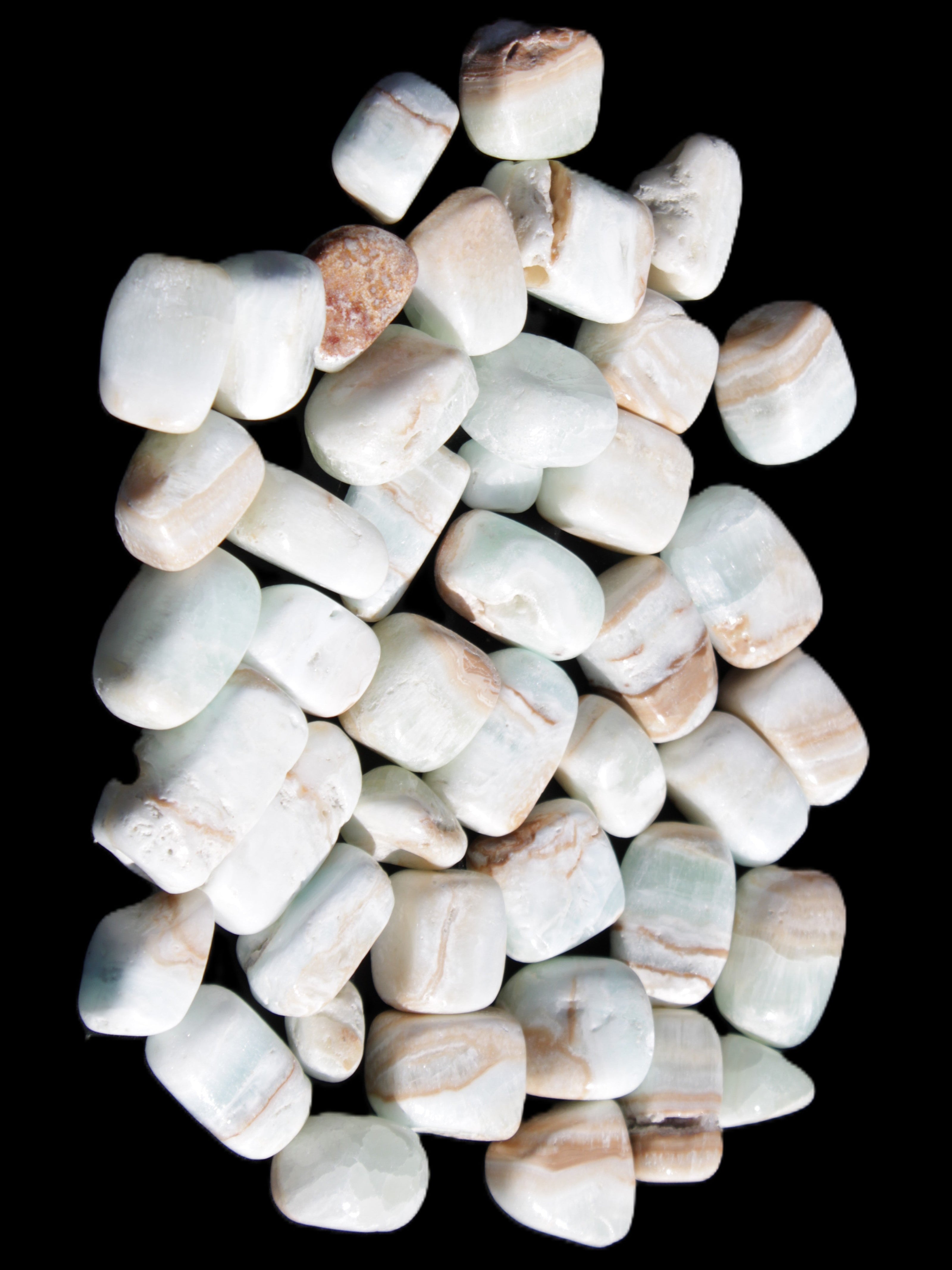 Caribbean Calcite 41 tumbled stones 20*10mm - 27*20mm  590g Wholesale Rocks and Things Store