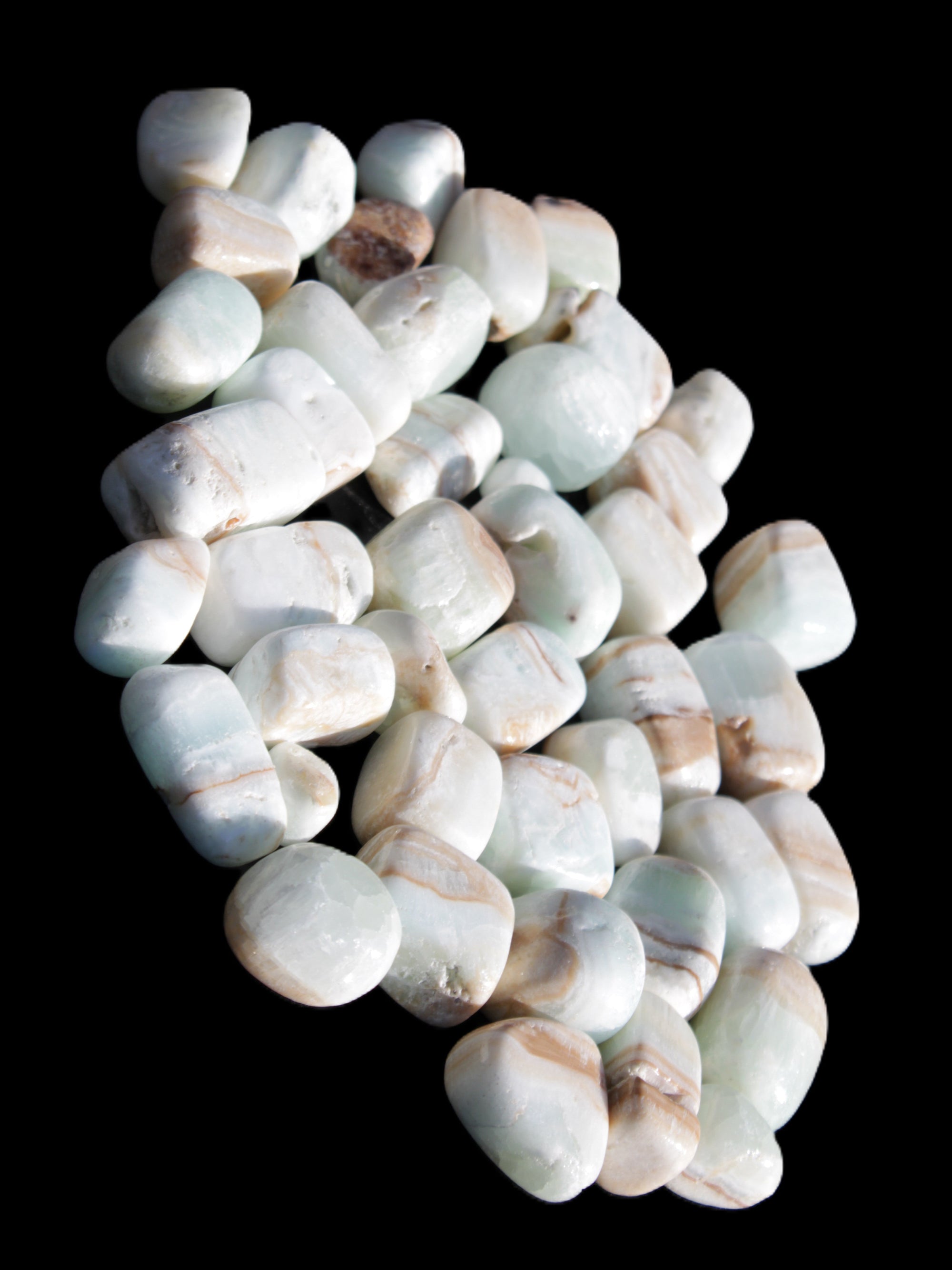Caribbean Calcite 41 tumbled stones 20*10mm - 27*20mm  590g Wholesale Rocks and Things Store