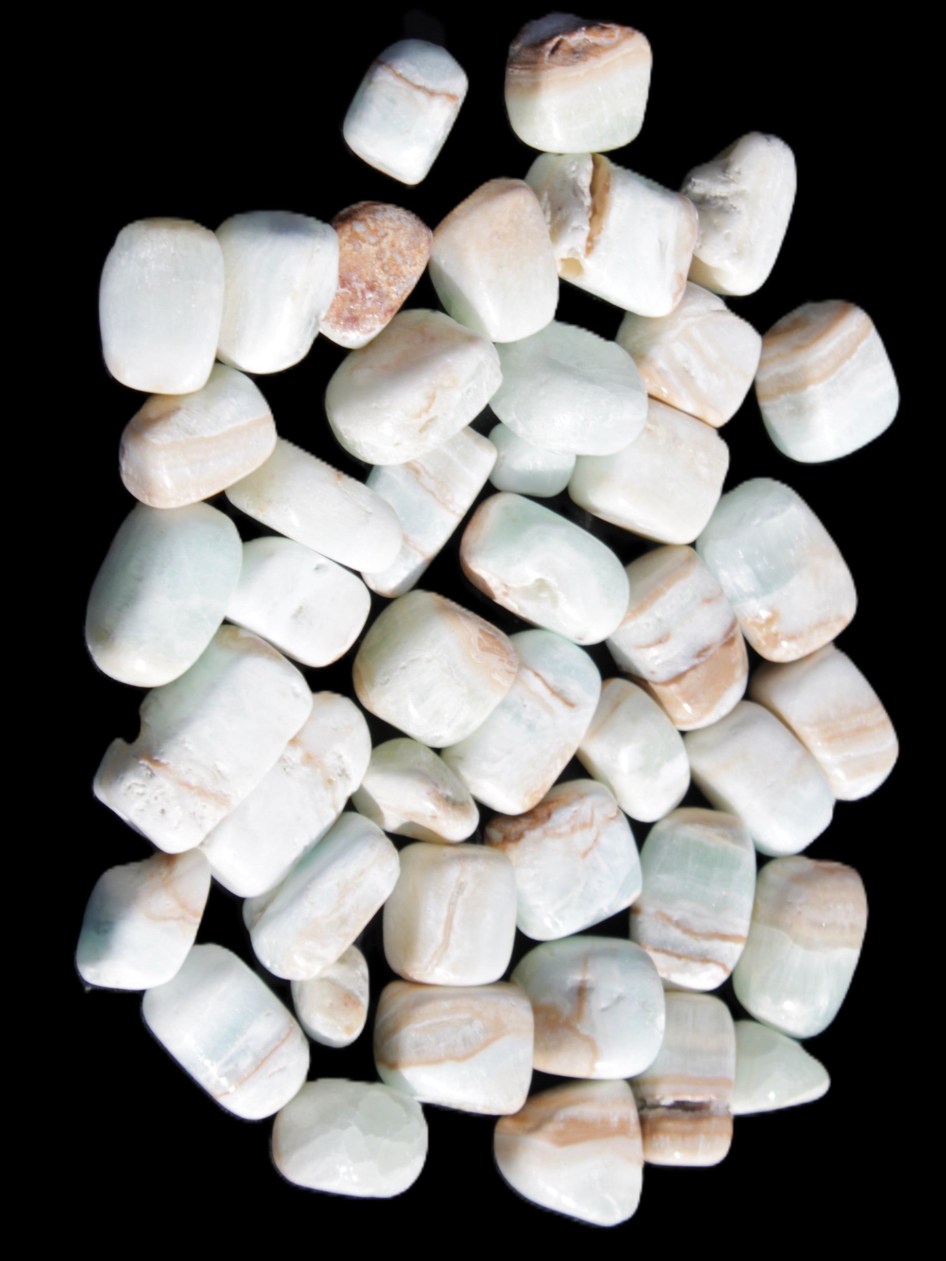 Caribbean Calcite 41 tumbled stones 20*10mm - 27*20mm  590g Wholesale Rocks and Things Store
