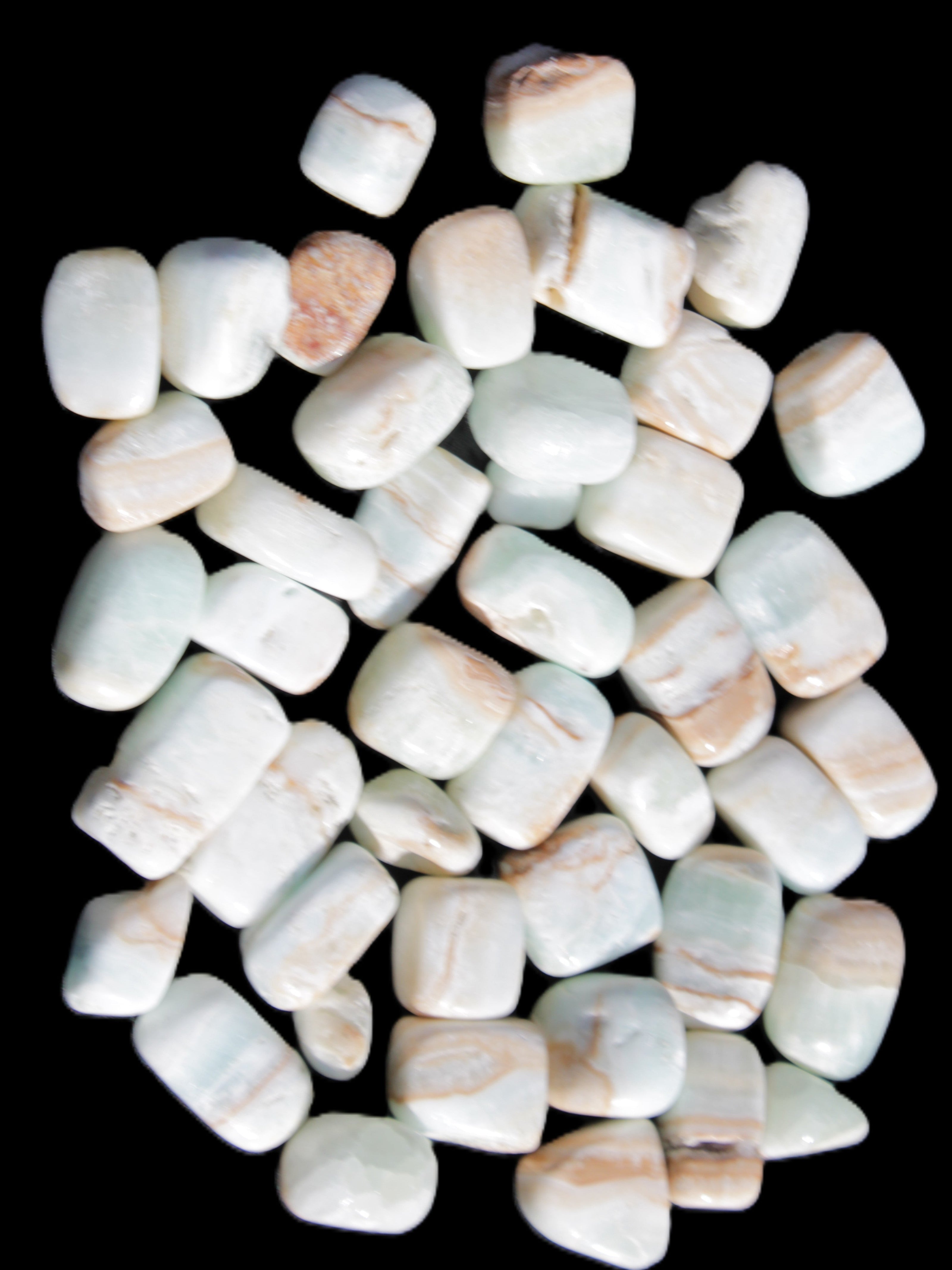 Caribbean Calcite 41 tumbled stones 20*10mm - 27*20mm  590g Wholesale Rocks and Things Store