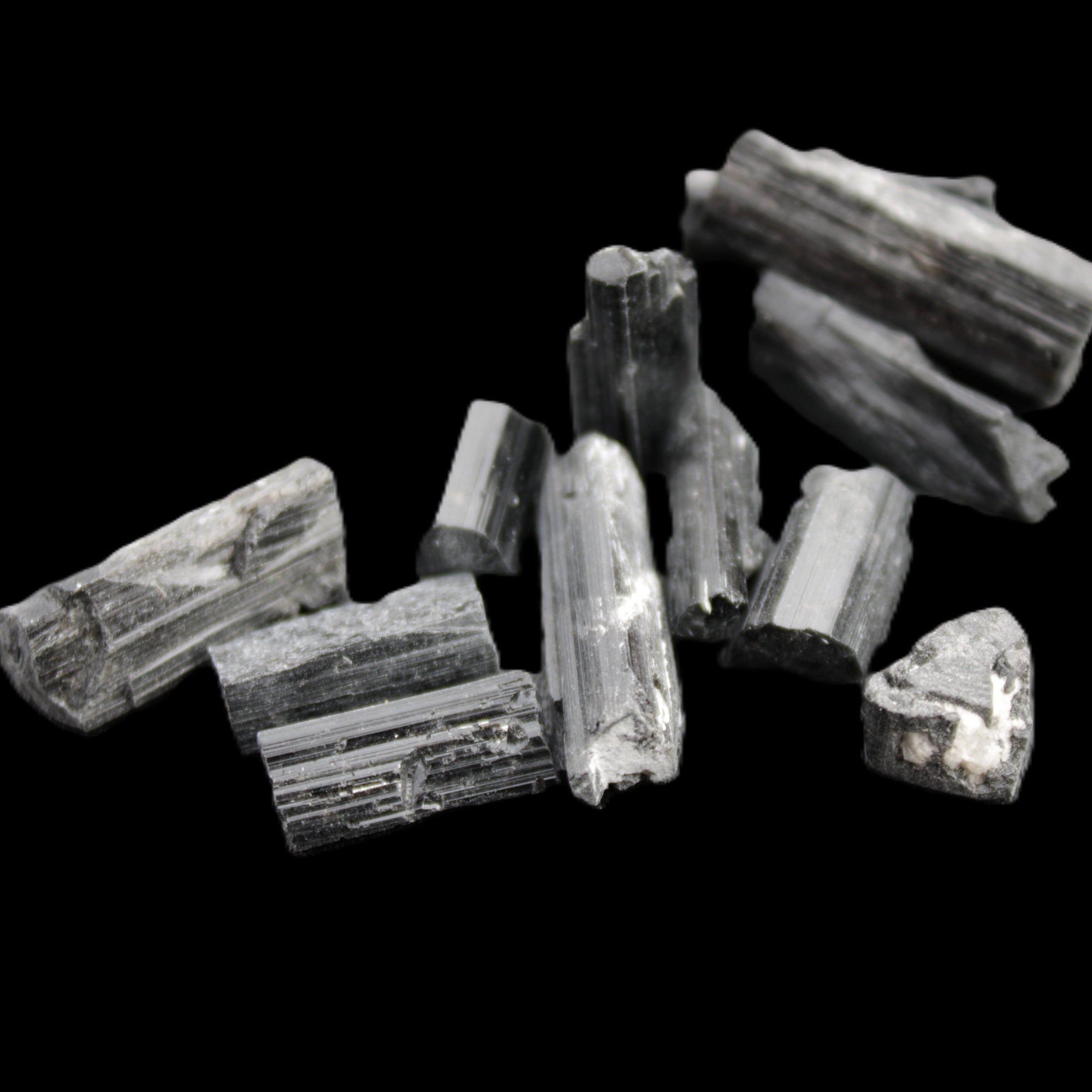 Black Tourmaline 7-9 natural crystals from Pakistan 7-22mm 17.5g Rocks and Things Store