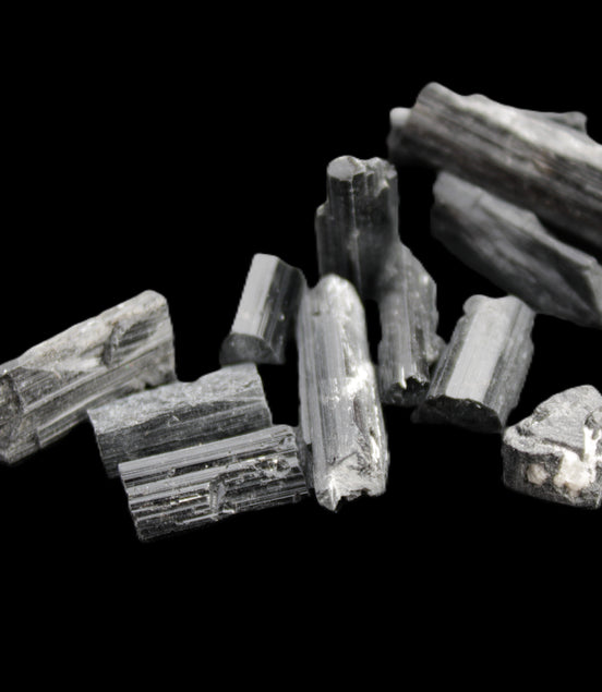 Black Tourmaline 7-9 natural crystals from Pakistan 7-22mm 17.5g Rocks and Things Store
