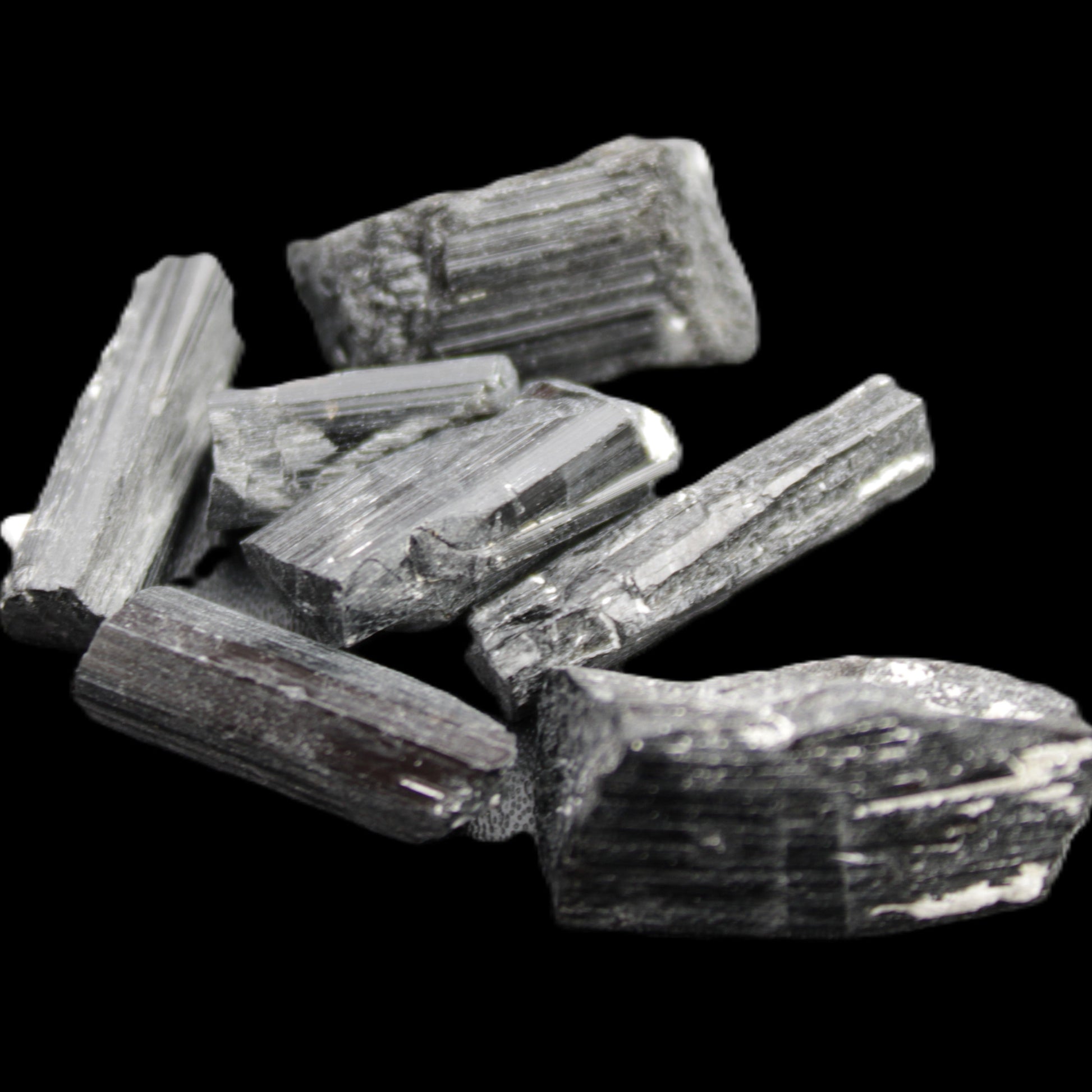 Black Tourmaline 7-9 natural crystals from Pakistan 7-22mm 17.5g Rocks and Things Store