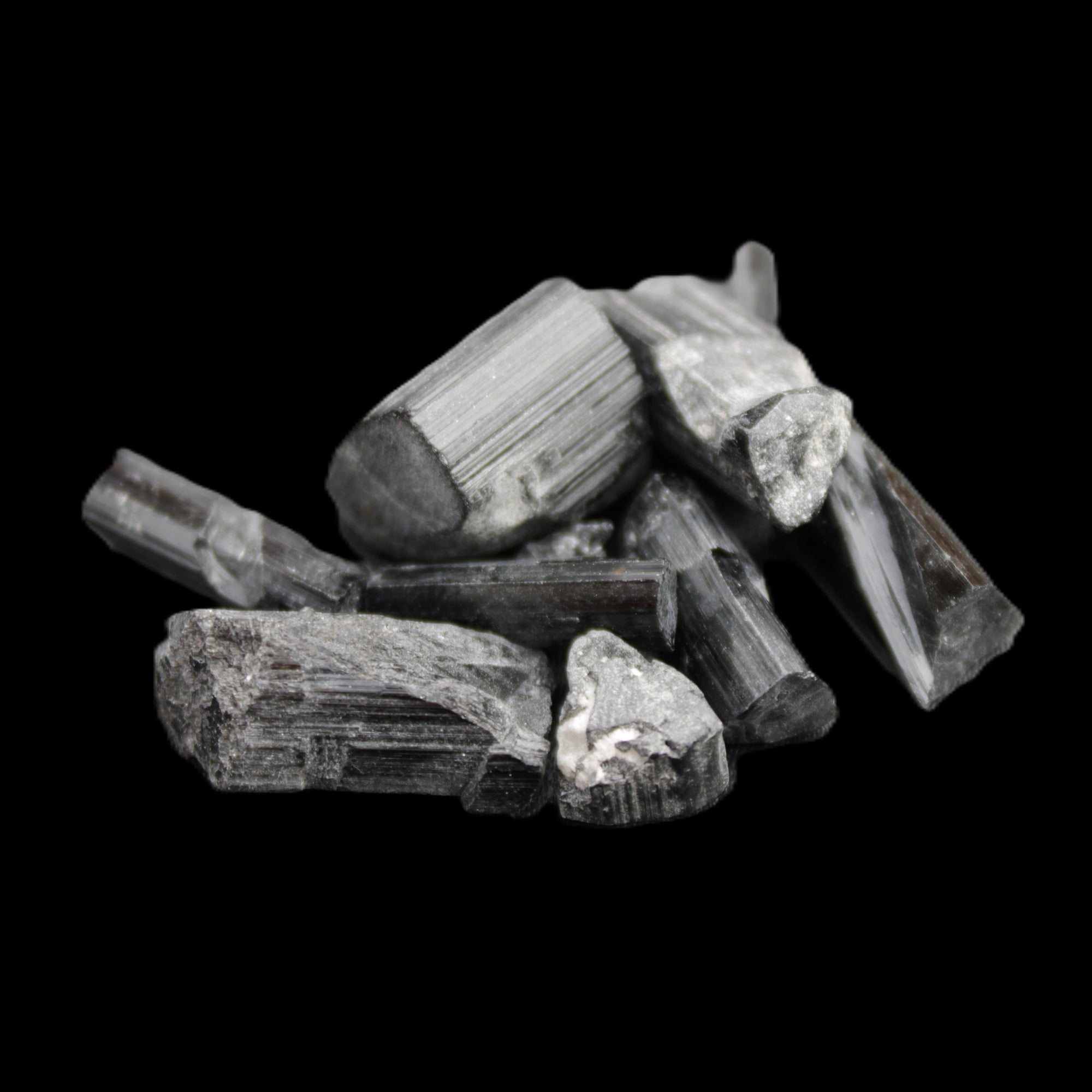 Black Tourmaline 7-9 natural crystals from Pakistan 7-22mm 17.5g Rocks and Things Store