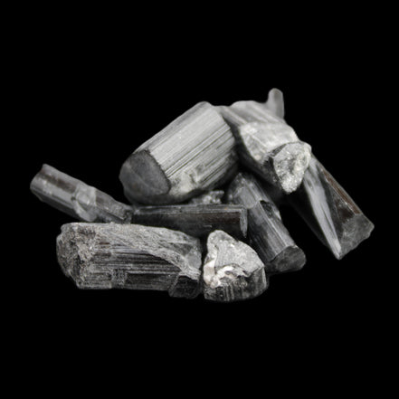 Black Tourmaline 7-9 natural crystals from Pakistan 7-22mm 17.5g Rocks and Things Store