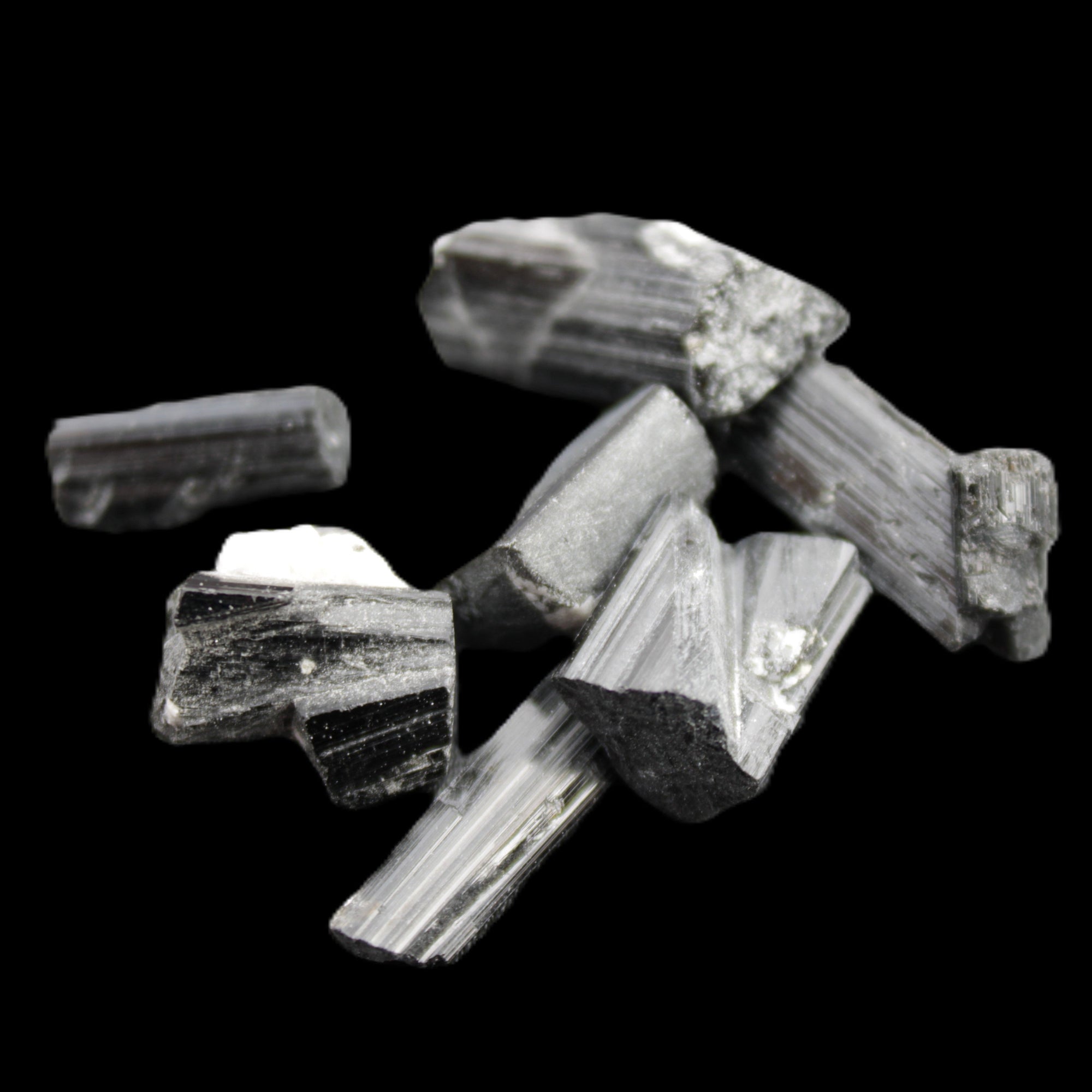Black Tourmaline 7-9 natural crystals from Pakistan 7-22mm 17.5g Rocks and Things Store
