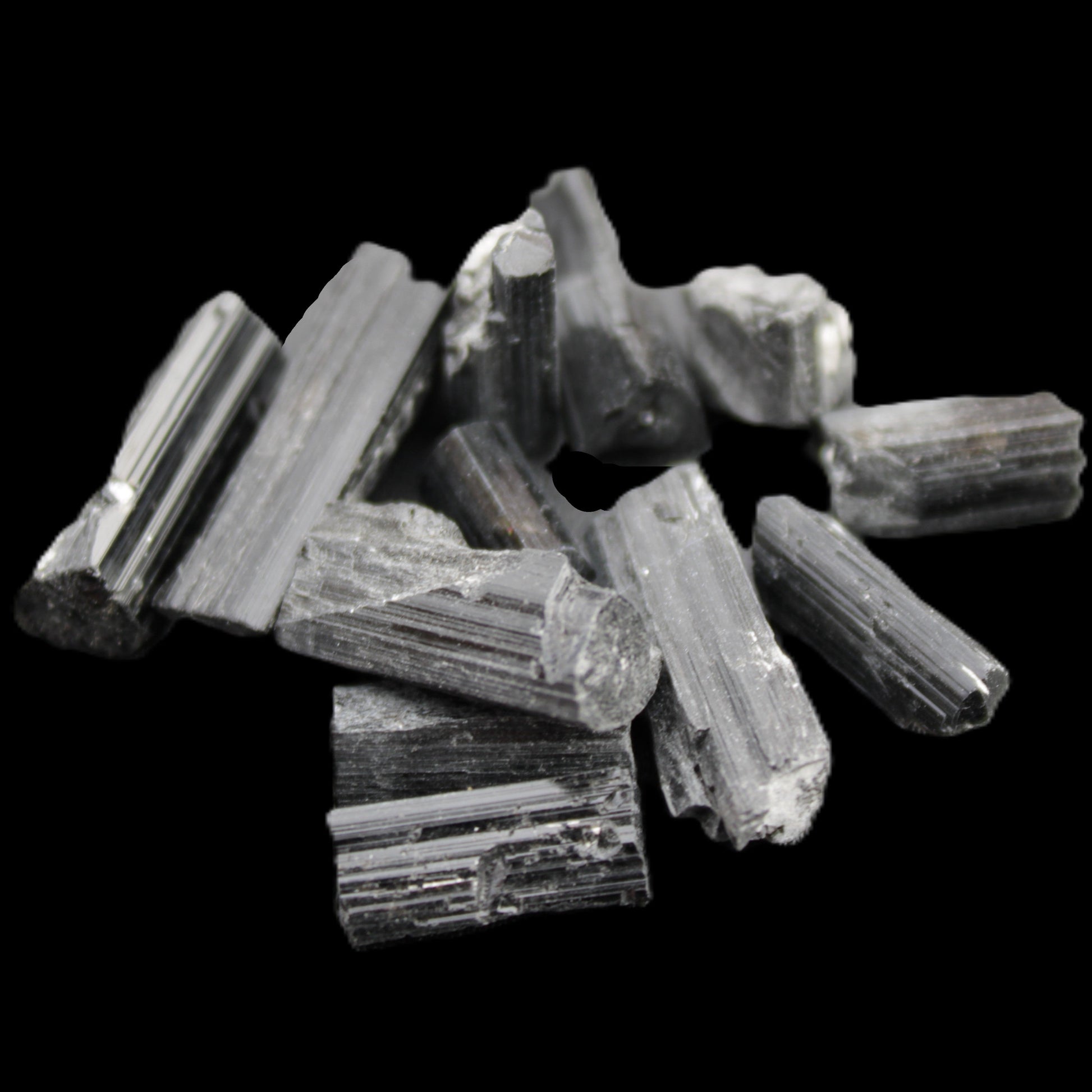 Black Tourmaline 7-9 natural crystals from Pakistan 7-22mm 17.5g Rocks and Things Store