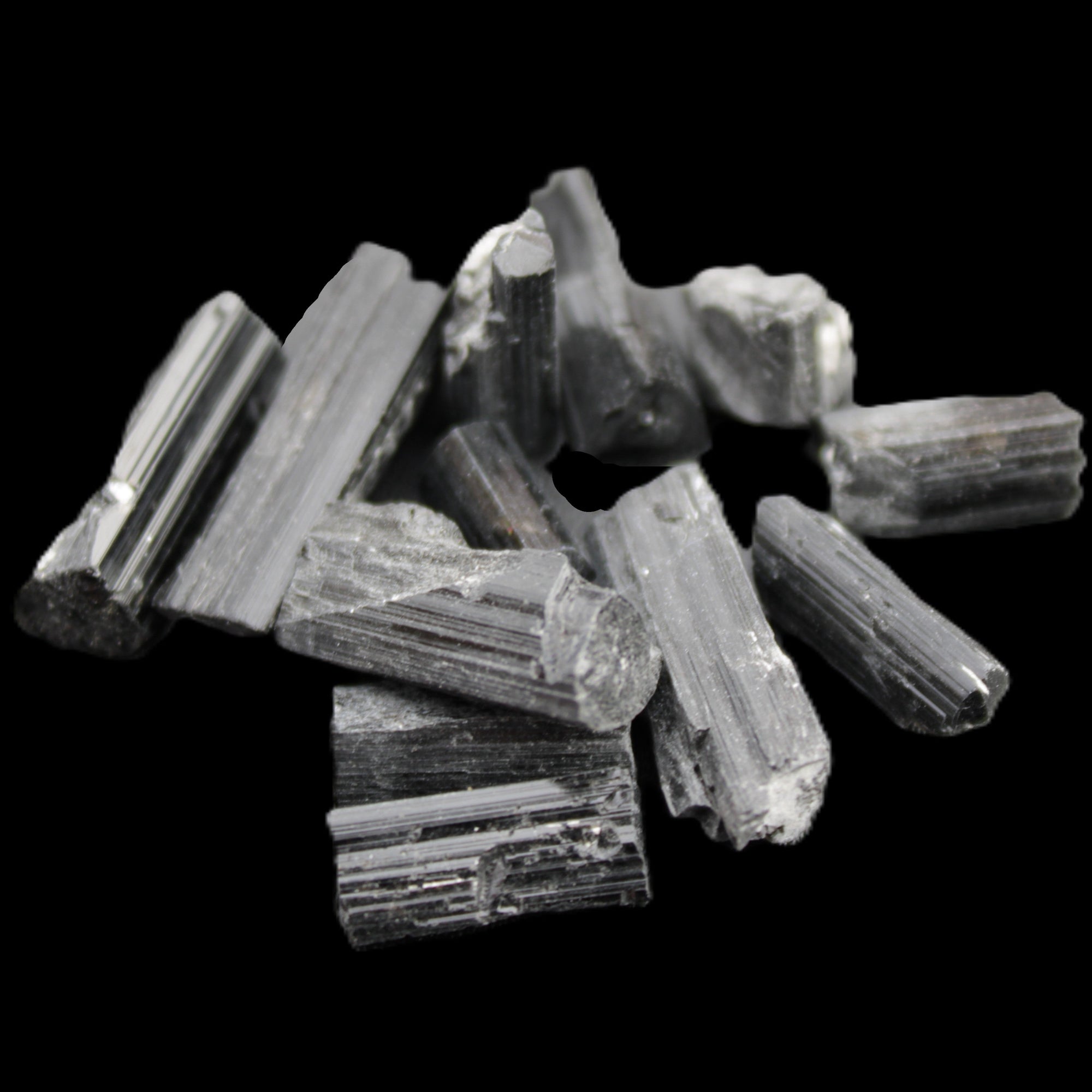 Black Tourmaline 7-9 natural crystals from Pakistan 7-22mm 17.5g Rocks and Things Store