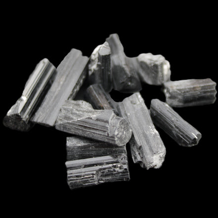 Black Tourmaline 7-9 natural crystals from Pakistan 7-22mm 17.5g Rocks and Things Store