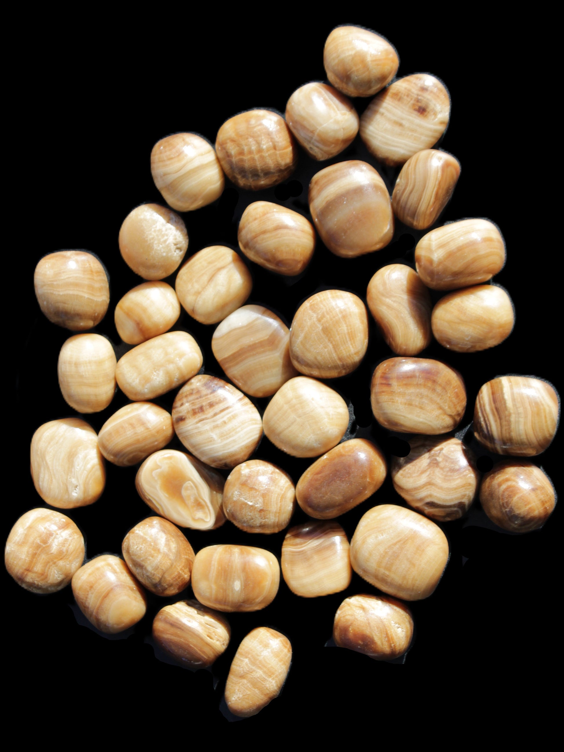 Chocolate Calcite 39 tumbled stones  23*17mm - 25*22mm 670g Wholesale in sunlight - Rocks and Things Store