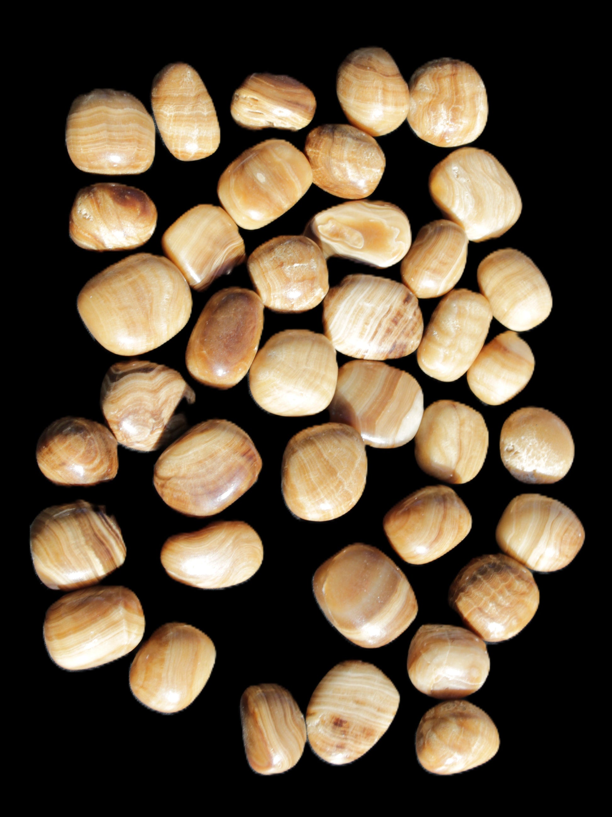 Chocolate Calcite 39 tumbled stones  23*17mm - 25*22mm 670g Wholesale in sunlight - Rocks and Things Store