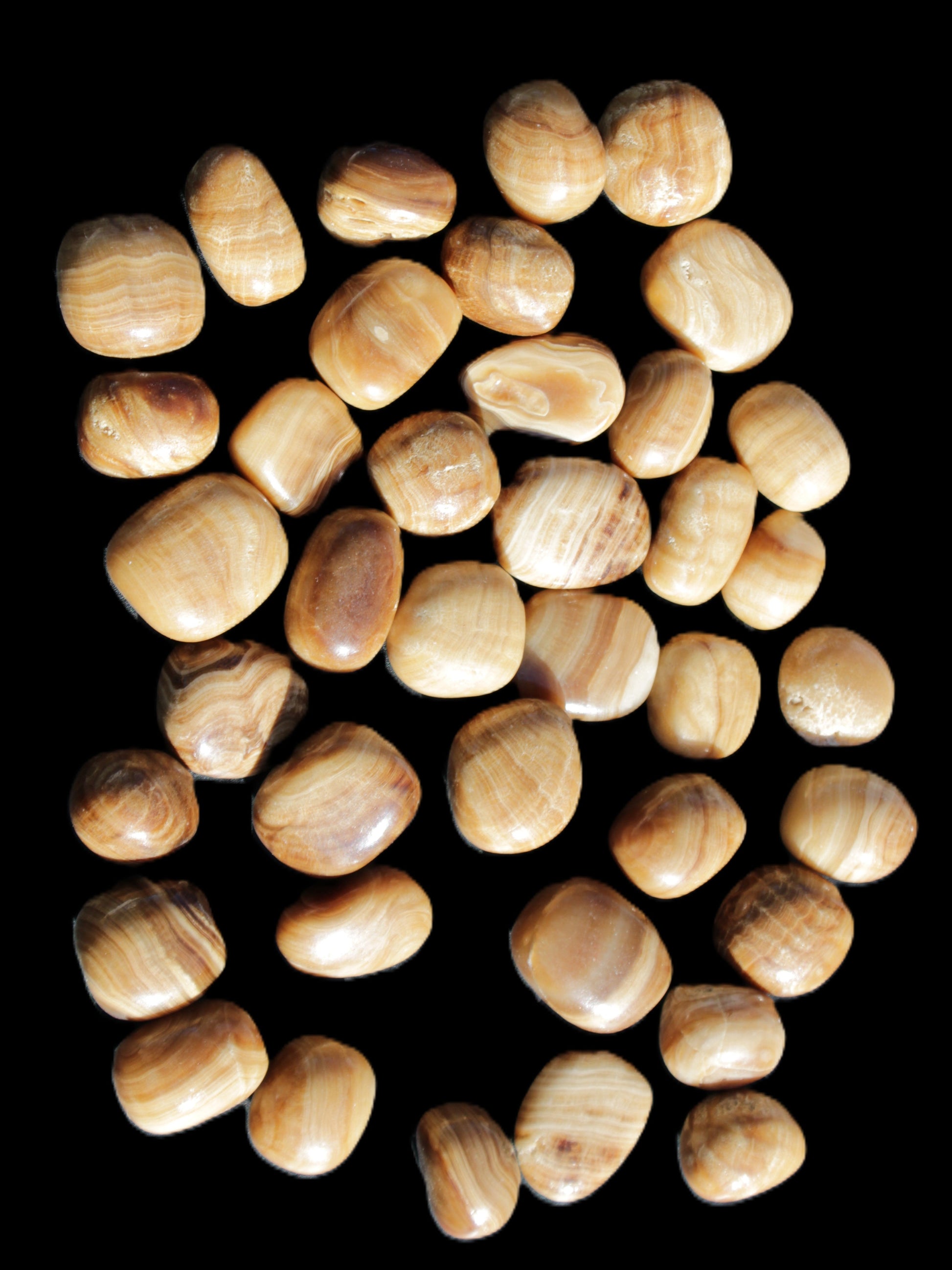 Chocolate Calcite 39 tumbled stones  23*17mm - 25*22mm 670g Wholesale in sunlight - Rocks and Things Store