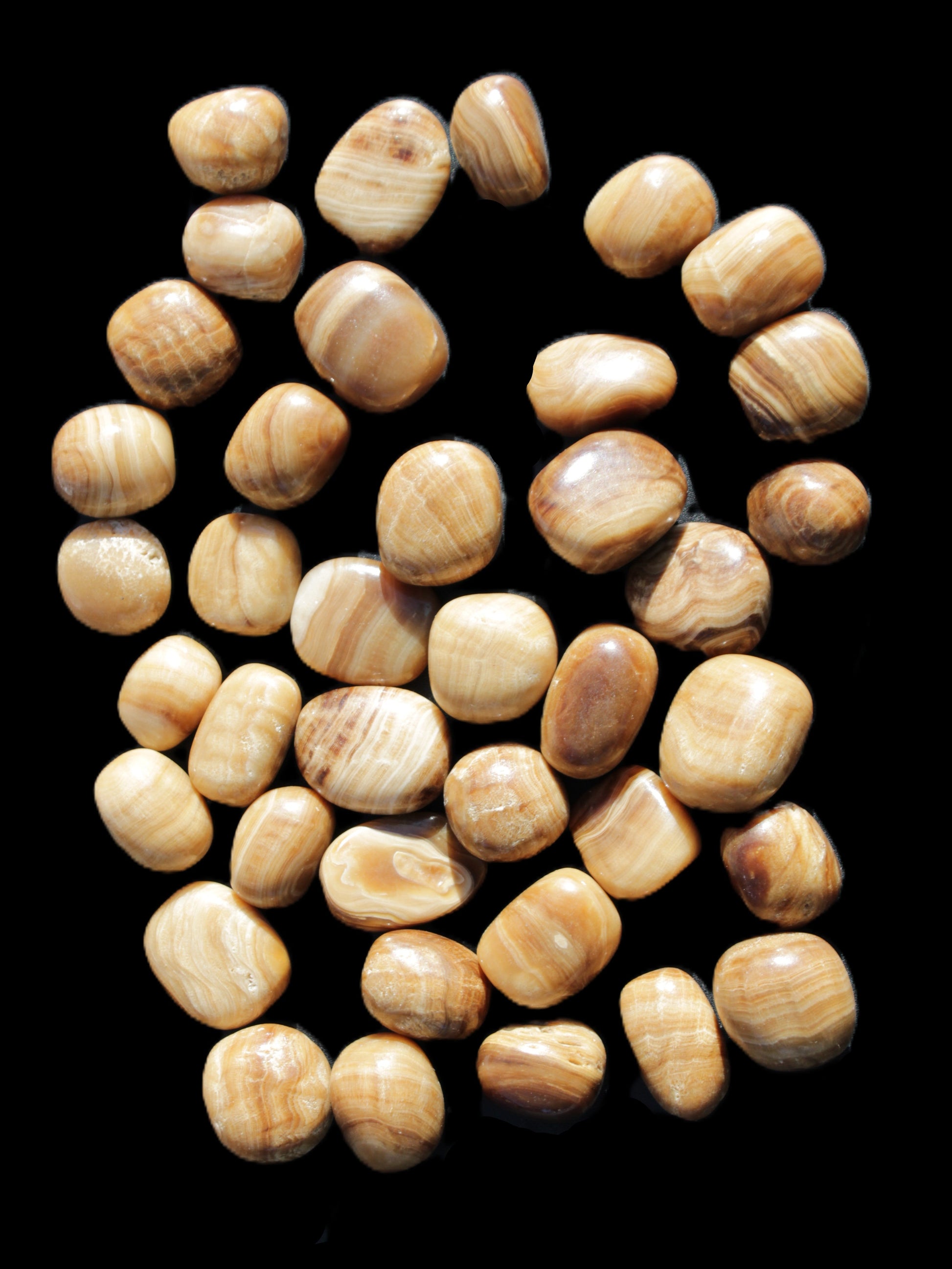 Chocolate Calcite 39 tumbled stones  23*17mm - 25*22mm 670g Wholesale in sunlight - Rocks and Things Store