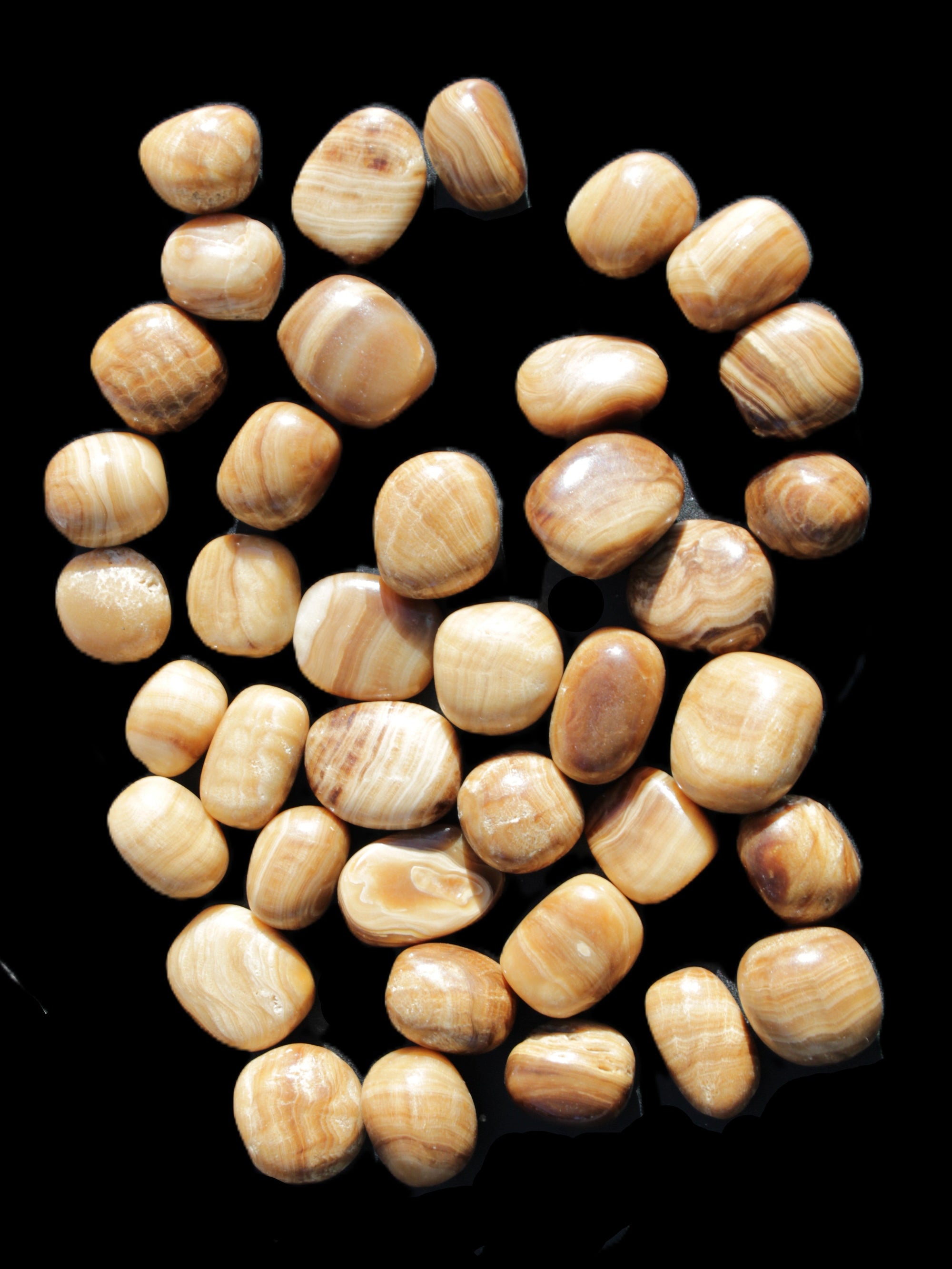 Chocolate Calcite 39 tumbled stones  23*17mm - 25*22mm 670g Wholesale in sunlight - Rocks and Things Store