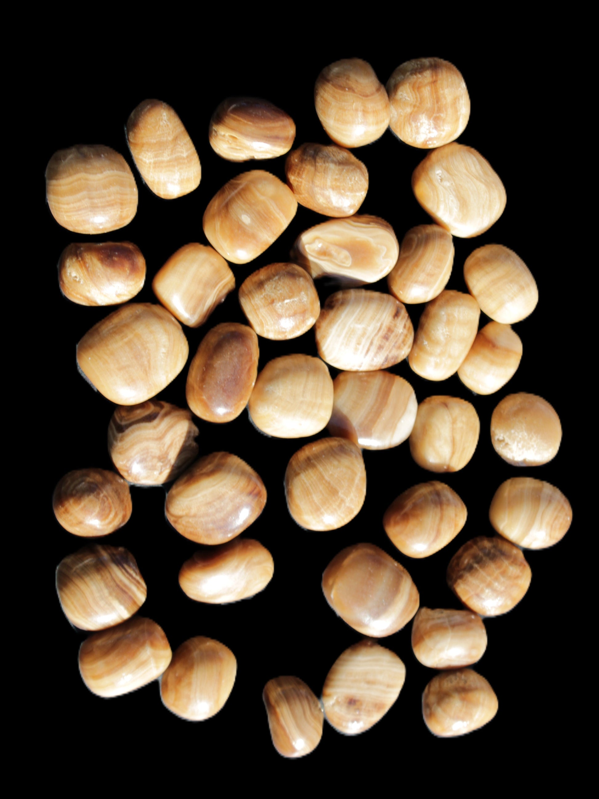 Chocolate Calcite 39 tumbled stones  23*17mm - 25*22mm 670g Wholesale in sunlight - Rocks and Things Store