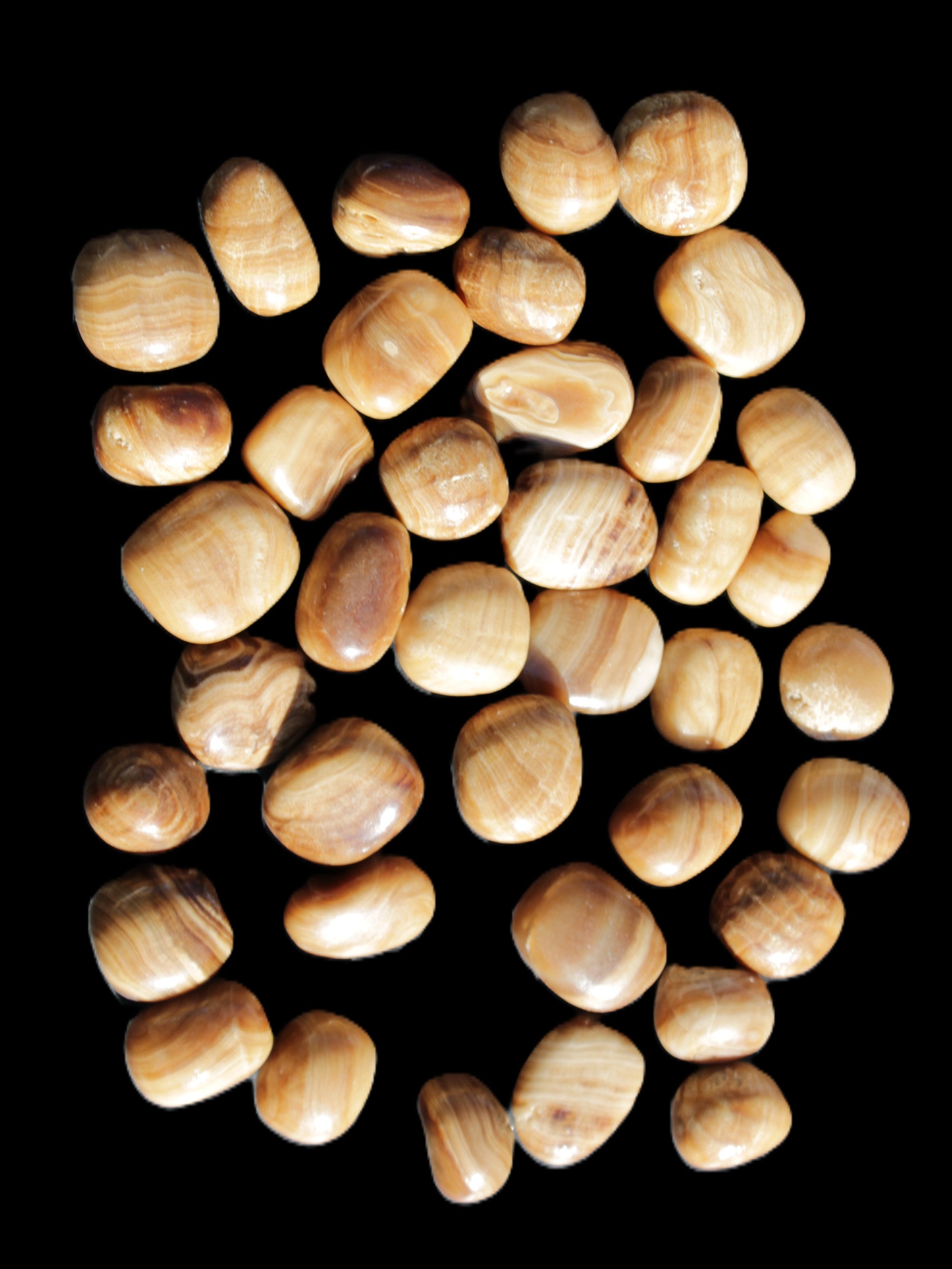 Chocolate Calcite 39 tumbled stones  23*17mm - 25*22mm 670g Wholesale in sunlight - Rocks and Things Store