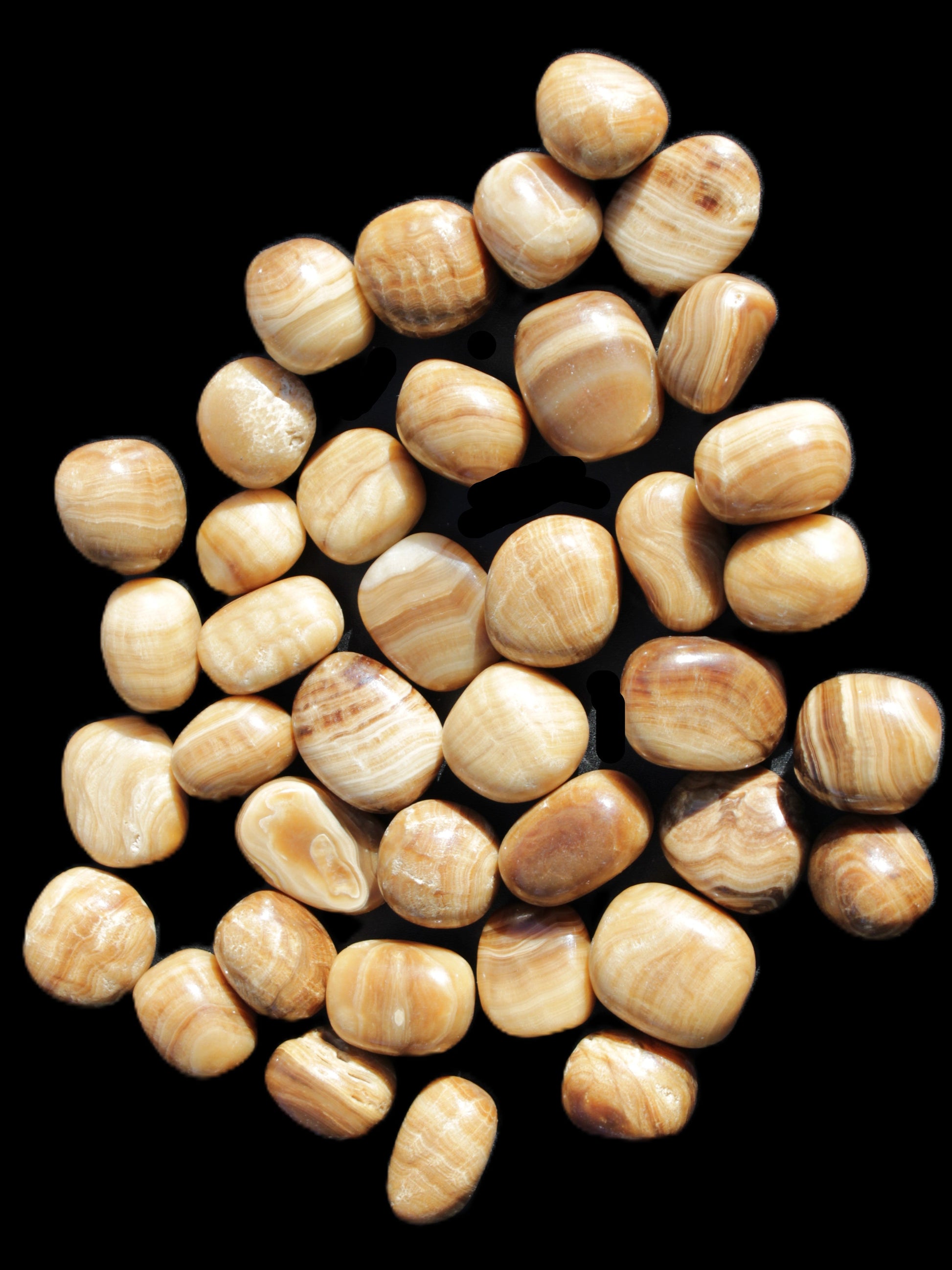 Chocolate Calcite 39 tumbled stones  23*17mm - 25*22mm 670g Wholesale in sunlight - Rocks and Things Store
