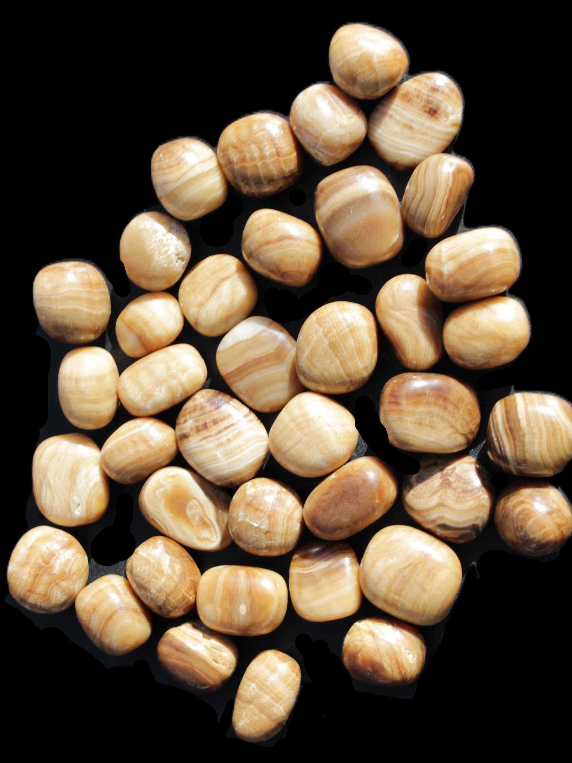 Chocolate Calcite 39 tumbled stones  23*17mm - 25*22mm 670g Wholesale in sunlight - Rocks and Things Store