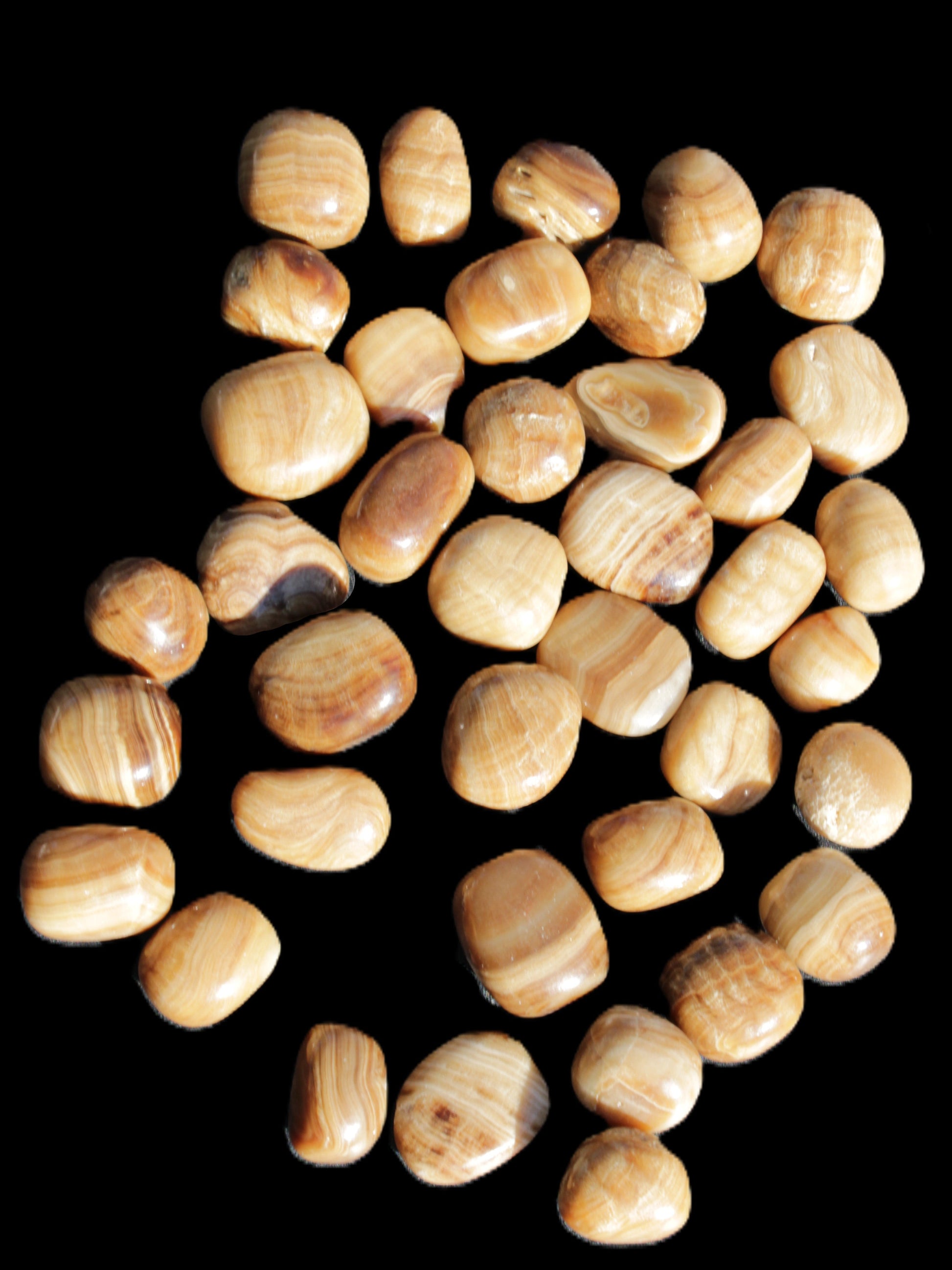 Chocolate Calcite 39 tumbled stones  23*17mm - 25*22mm 670g Wholesale in sunlight - Rocks and Things Store