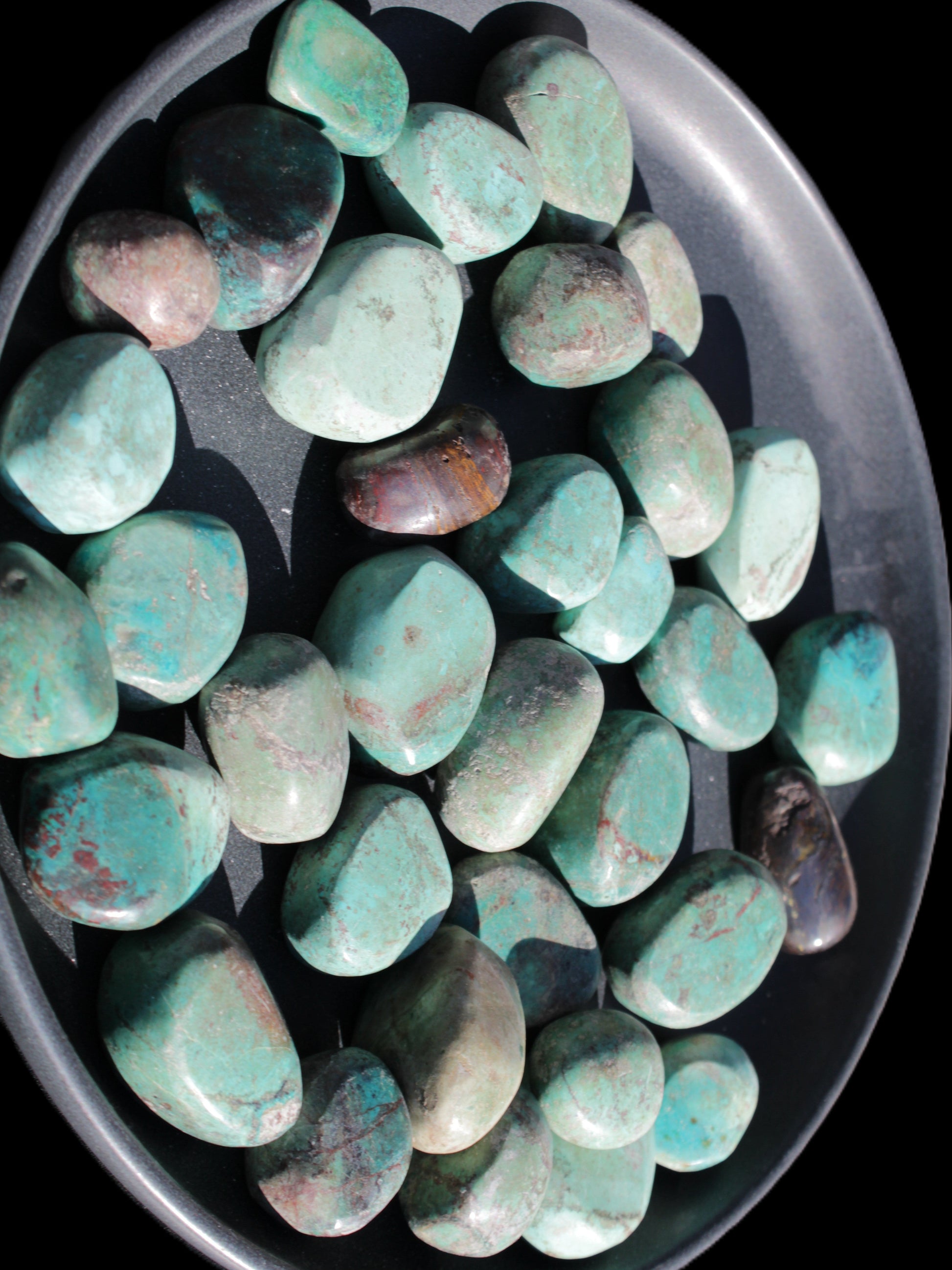 Chrysocolla Malachite 34 tumbled stones 19*10mm - 36*327mm 570g Wholesale Rocks and Things Store