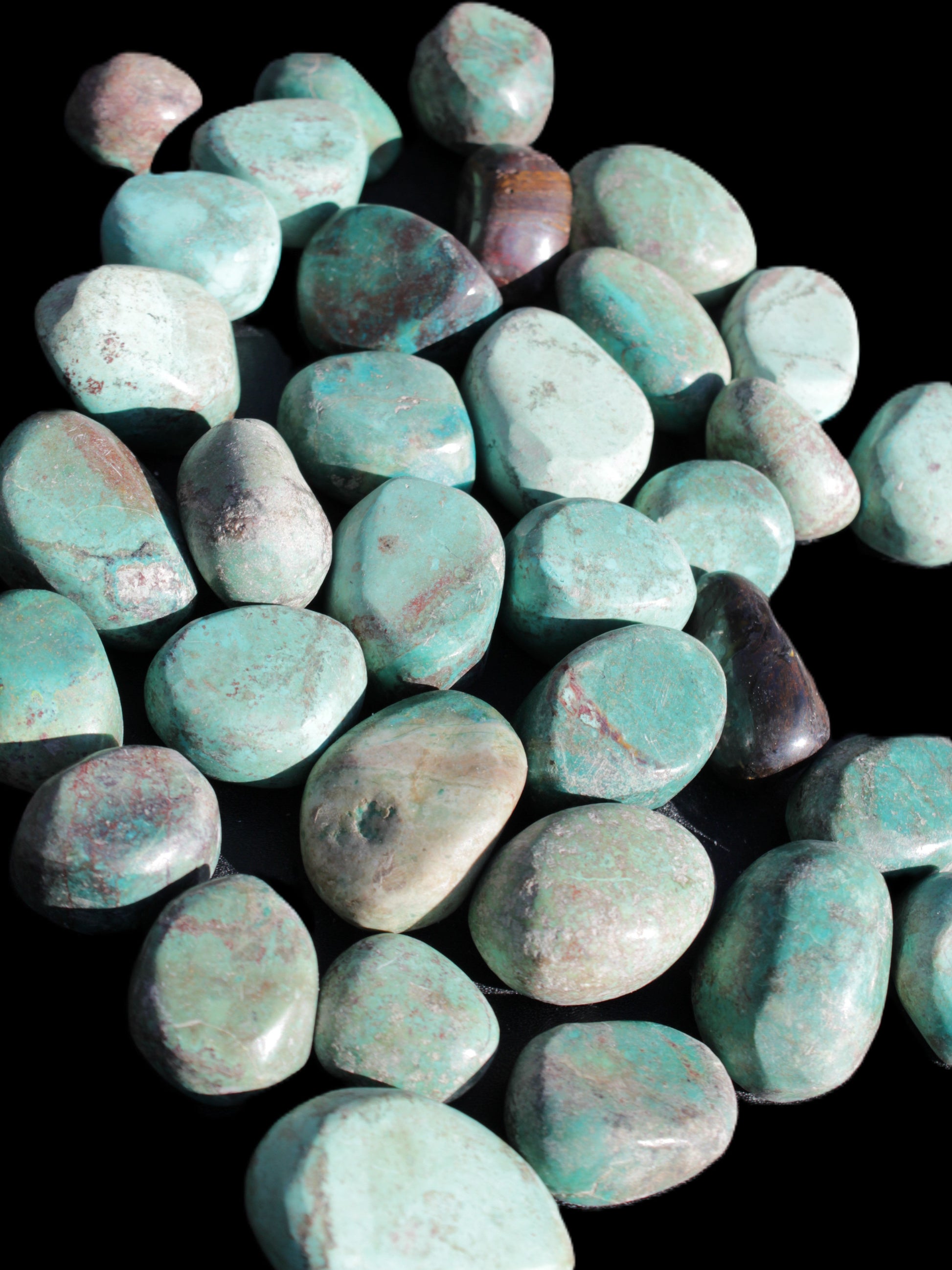 Chrysocolla Malachite 34 tumbled stones 19*10mm - 36*327mm 570g Wholesale Rocks and Things Store