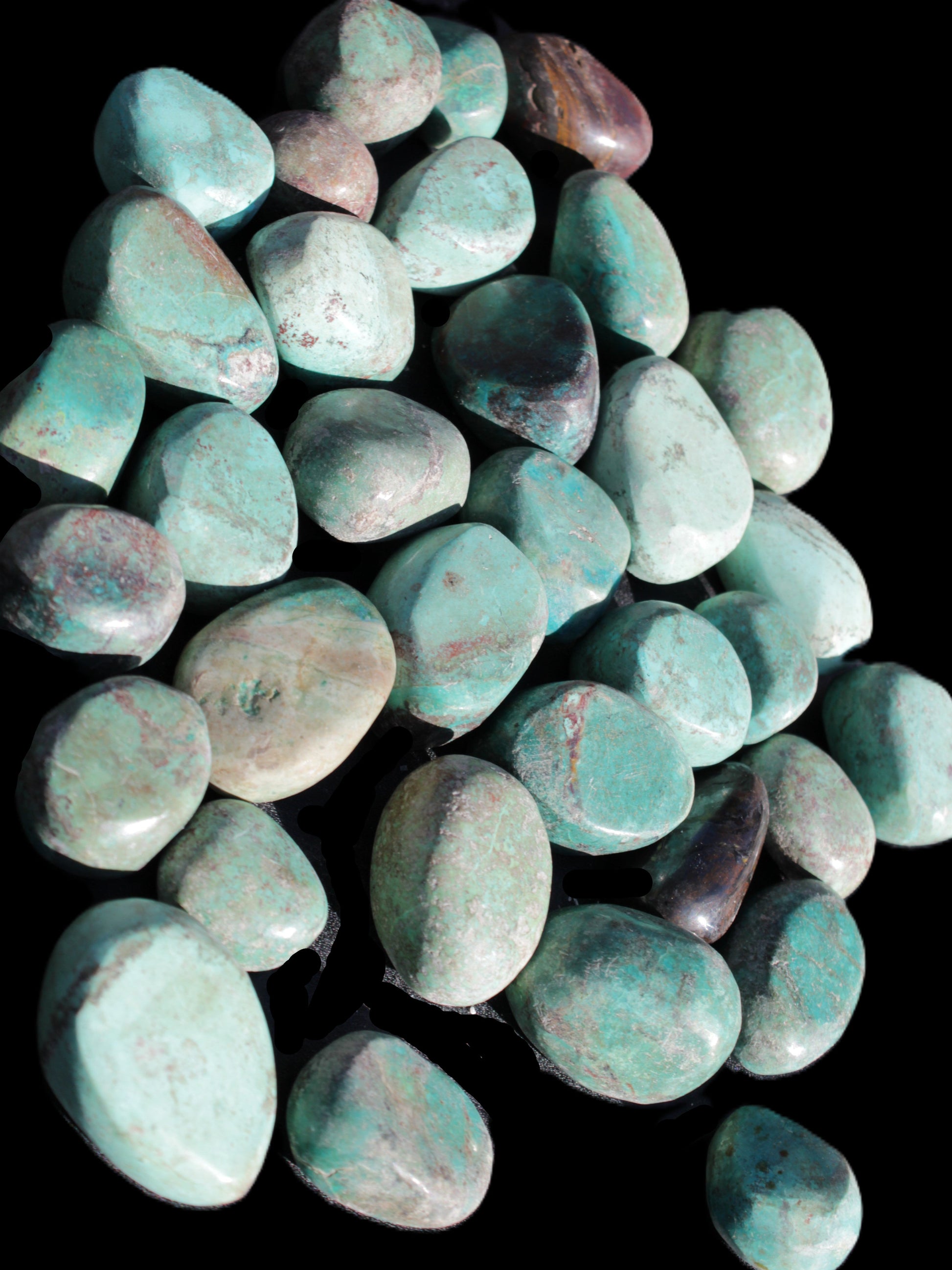 Chrysocolla Malachite 34 tumbled stones 19*10mm - 36*27mm 570g Wholesale Rocks and Things Store