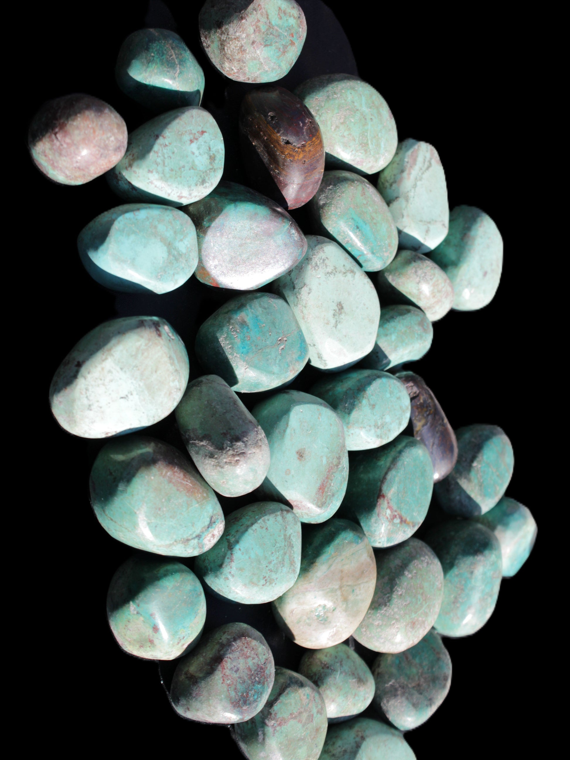 Chrysocolla Malachite 34 tumbled stones 19*10mm - 36*327mm 570g Wholesale Rocks and Things Store