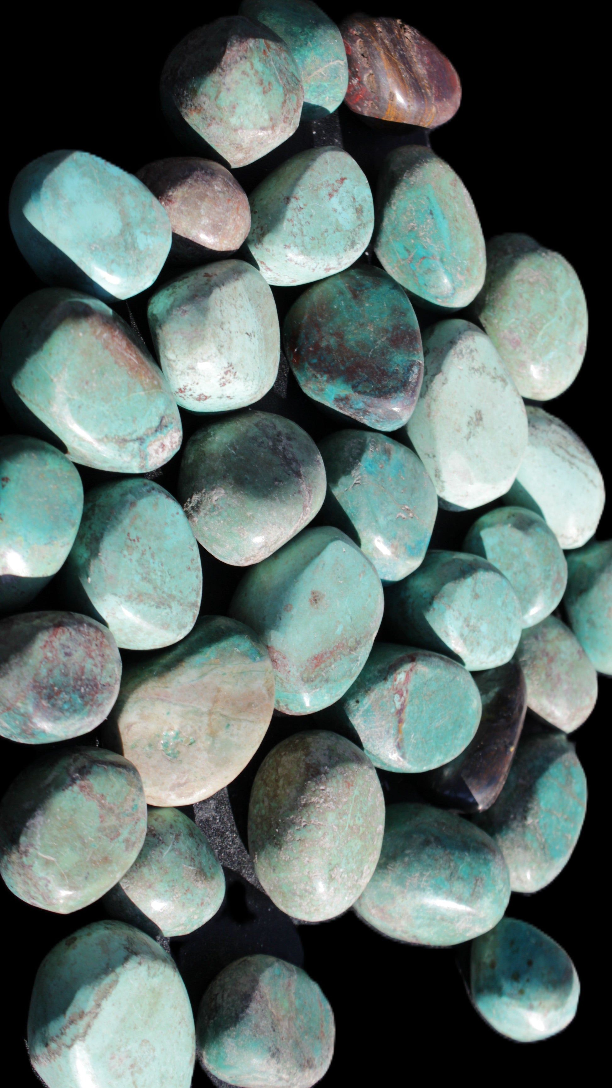 Chrysocolla Malachite 34 tumbled stones 19*10mm - 36*327mm 570g Wholesale Rocks and Things Store