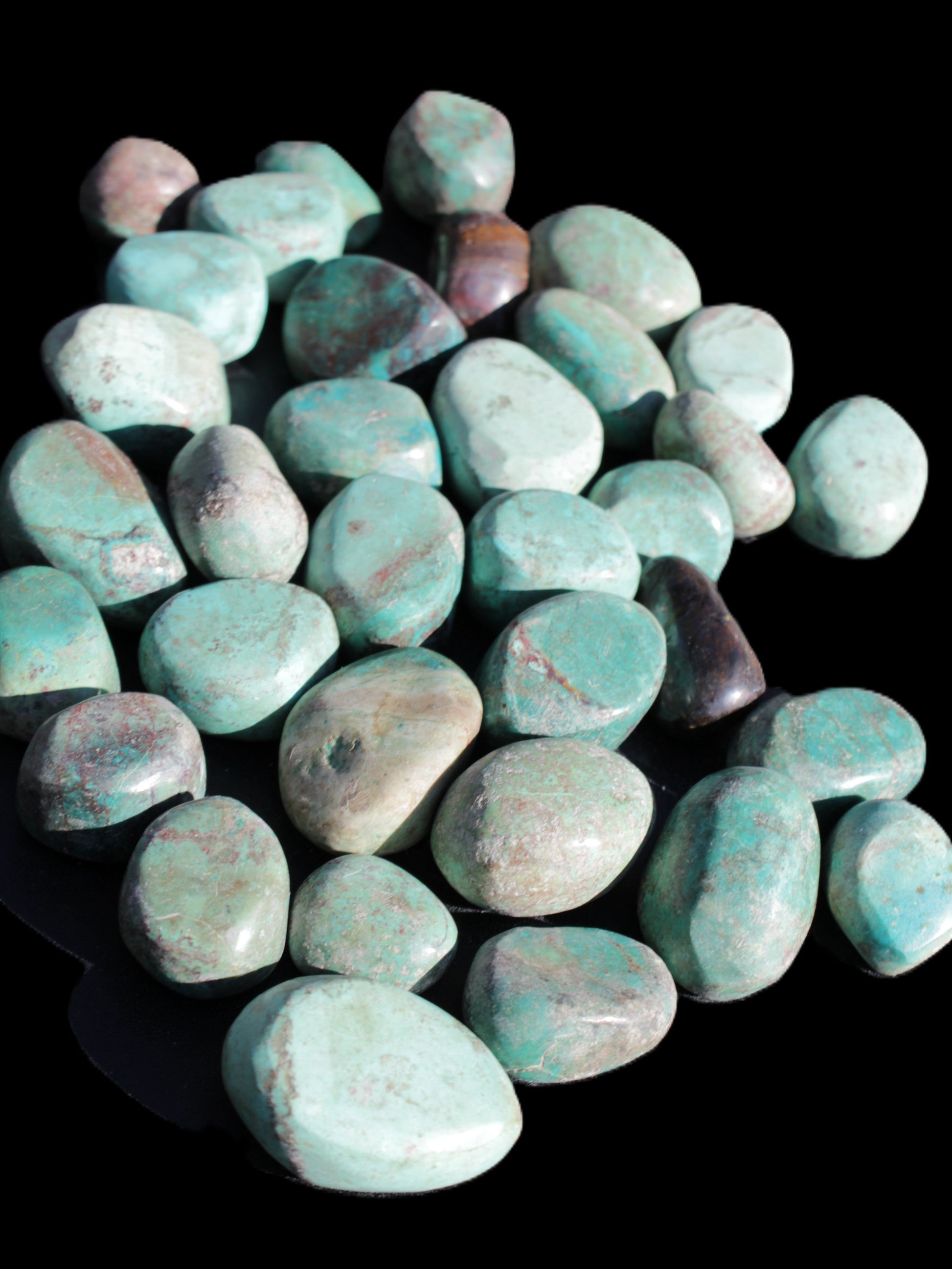 Chrysocolla Malachite 34 tumbled stones 19*10mm - 36*327mm 570g Wholesale Rocks and Things Store