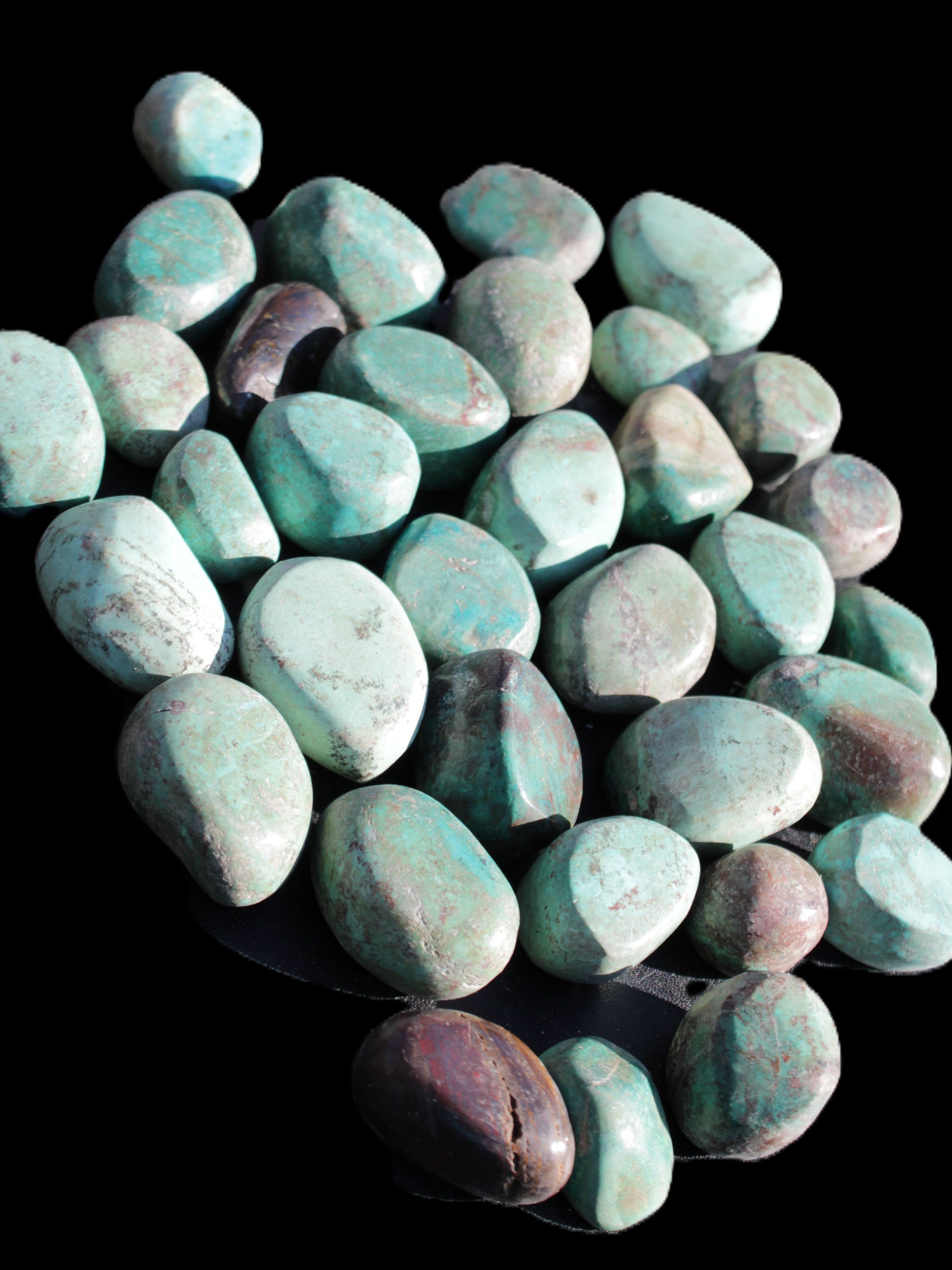 Chrysocolla Malachite 34 tumbled stones 19*10mm - 36*327mm 570g Wholesale Rocks and Things Store