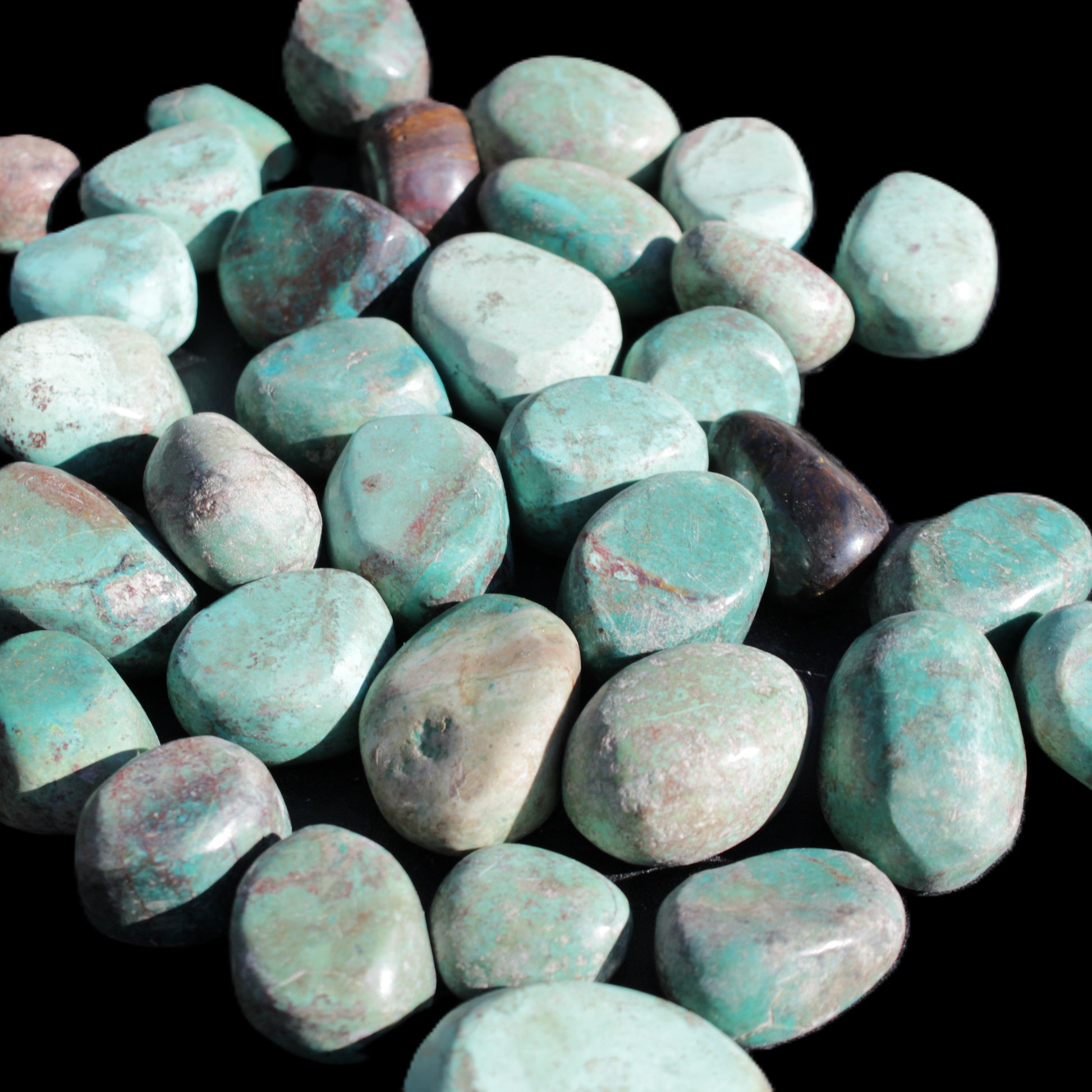 Chrysocolla Malachite 34 tumbled stones 19*10mm - 36*327mm 570g Wholesale Rocks and Things Store