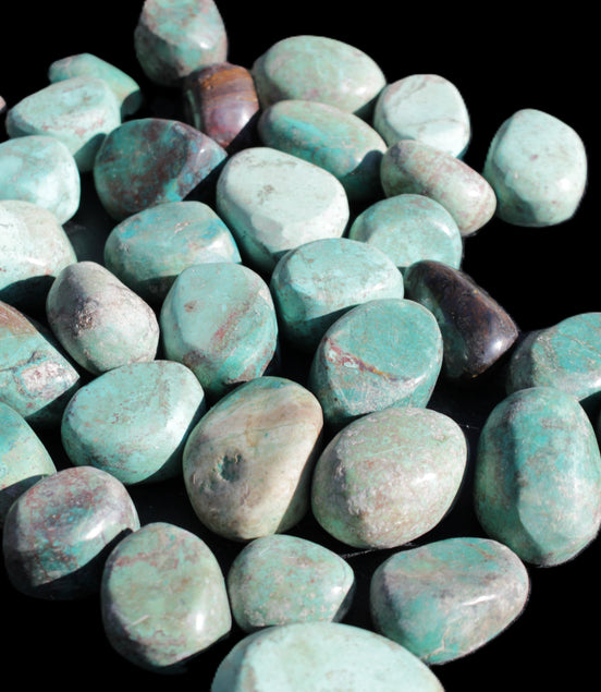Chrysocolla Malachite 34 tumbled stones 19*10mm - 36*327mm 570g Wholesale Rocks and Things Store