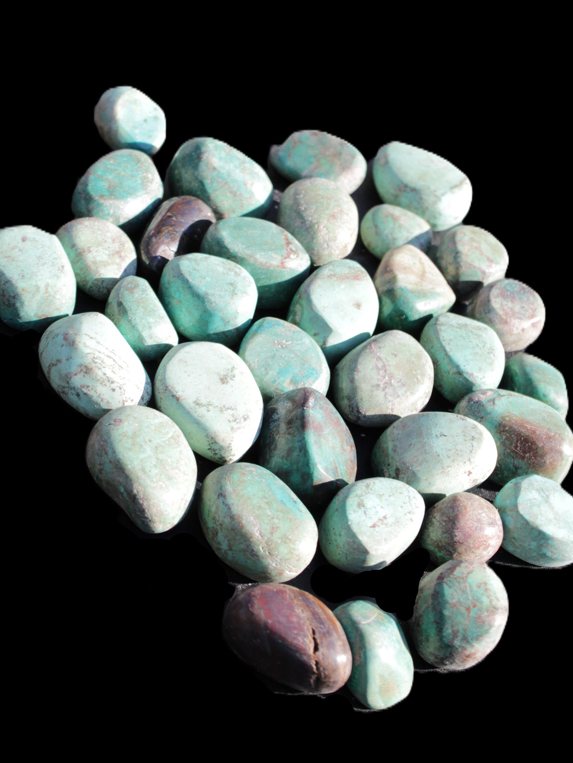 Chrysocolla Malachite 34 tumbled stones 19*10mm - 36*327mm 570g Wholesale Rocks and Things Store