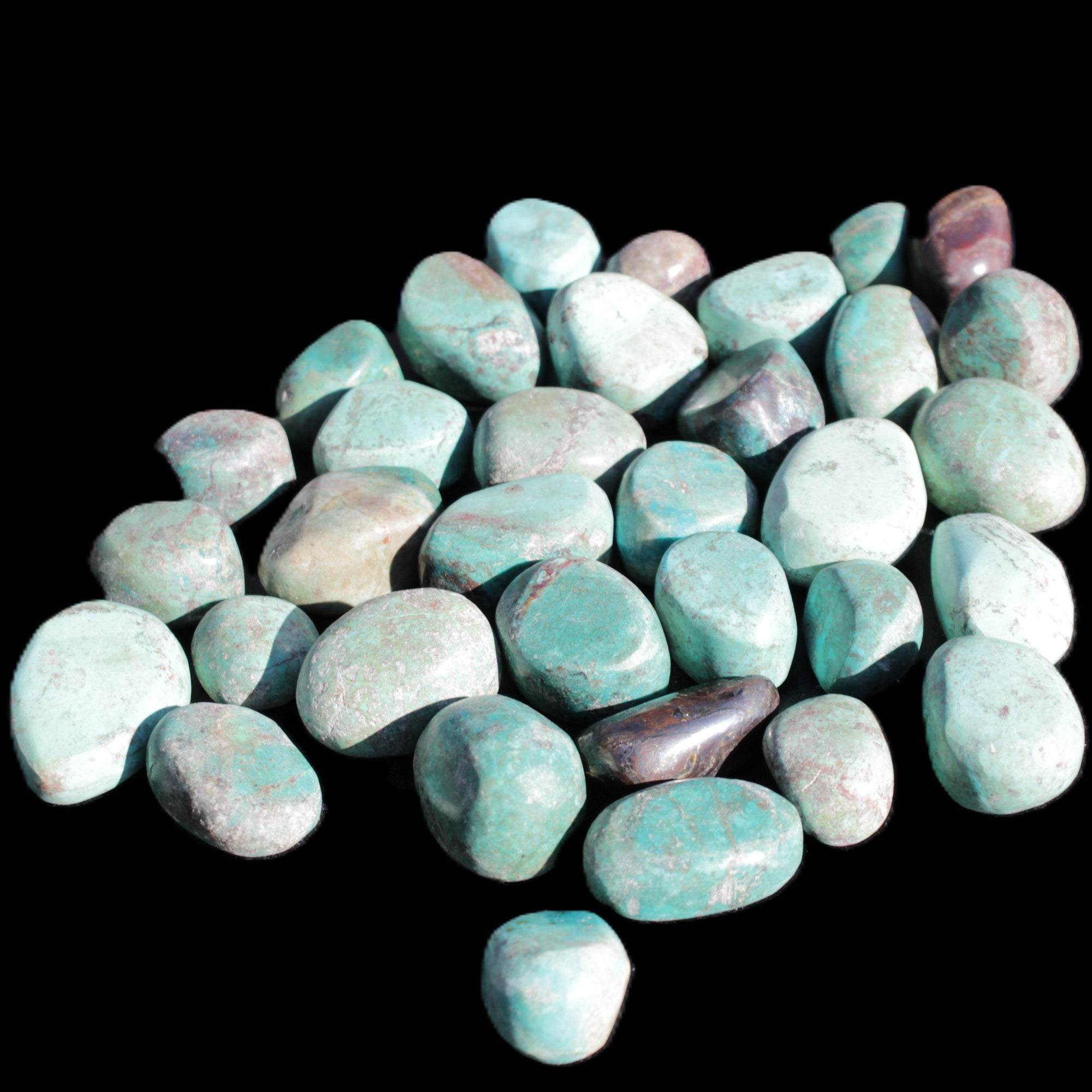 Chrysocolla Malachite 34 tumbled stones 19*10mm - 36*327mm 570g Wholesale Rocks and Things Store
