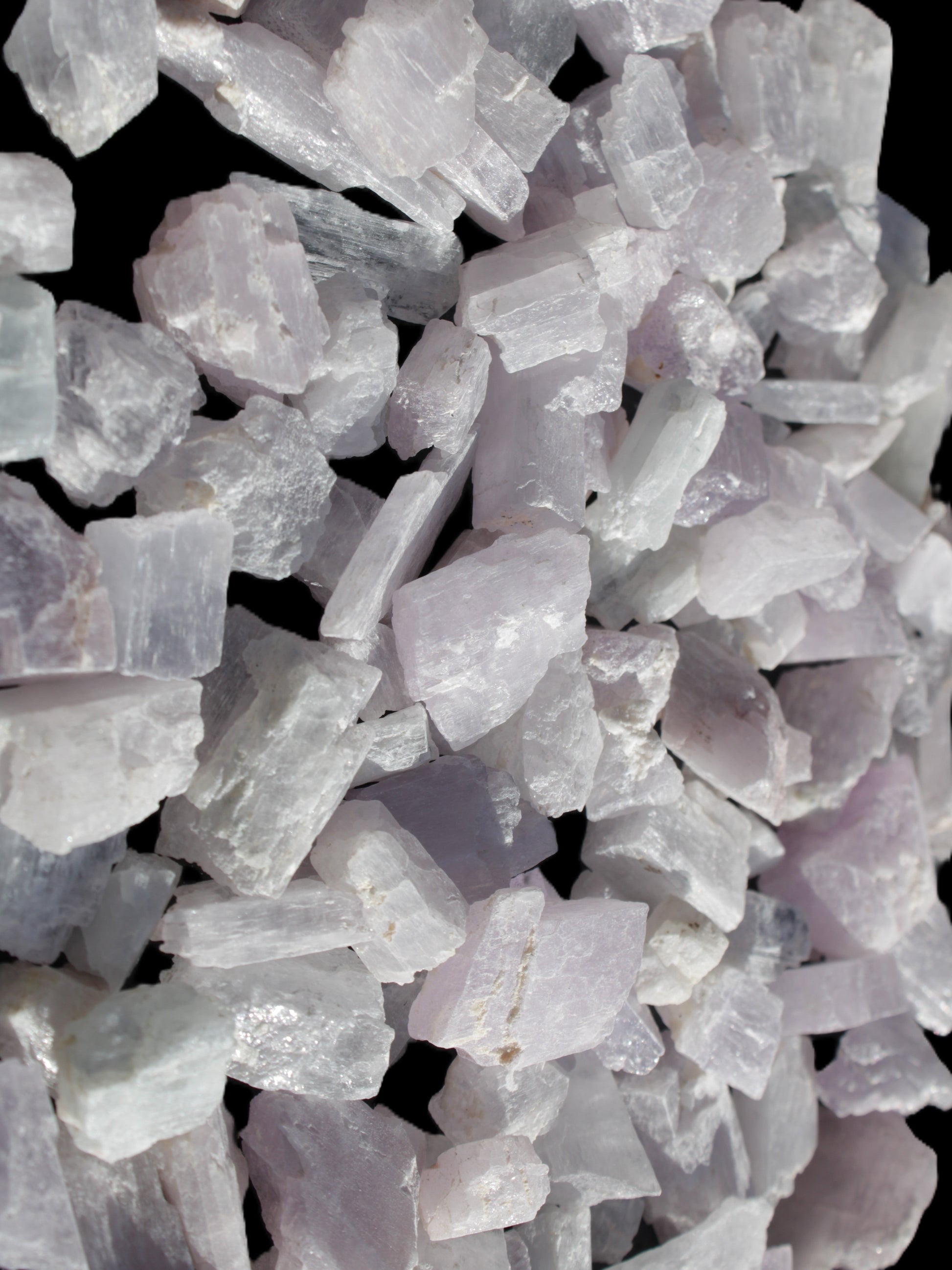 Pink/Lilac Kunzite 130+ crystals from Afghanistan 10-20mm 500g Wholesale Rocks and Things Store