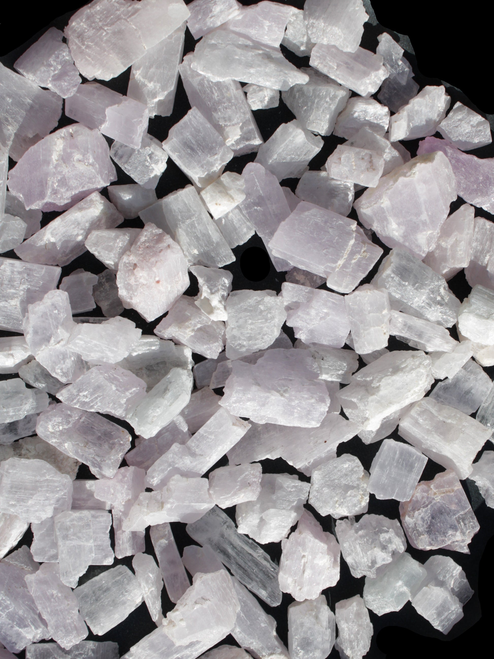 Pink/Lilac Kunzite 130+ crystals from Afghanistan 10-20mm 500g Wholesale Rocks and Things Store