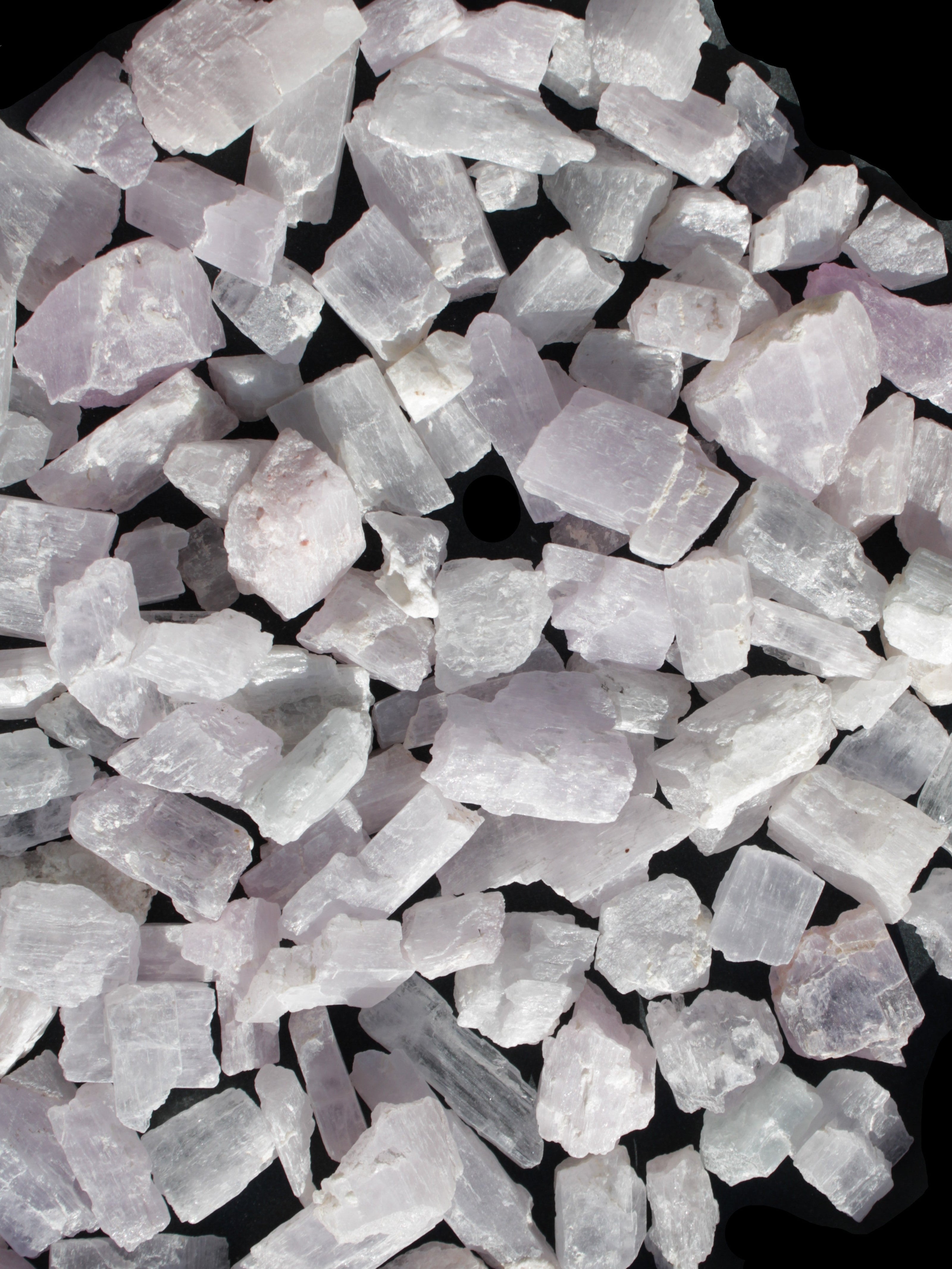 Pink/Lilac Kunzite 130+ crystals from Afghanistan 10-20mm 500g Wholesale Rocks and Things Store