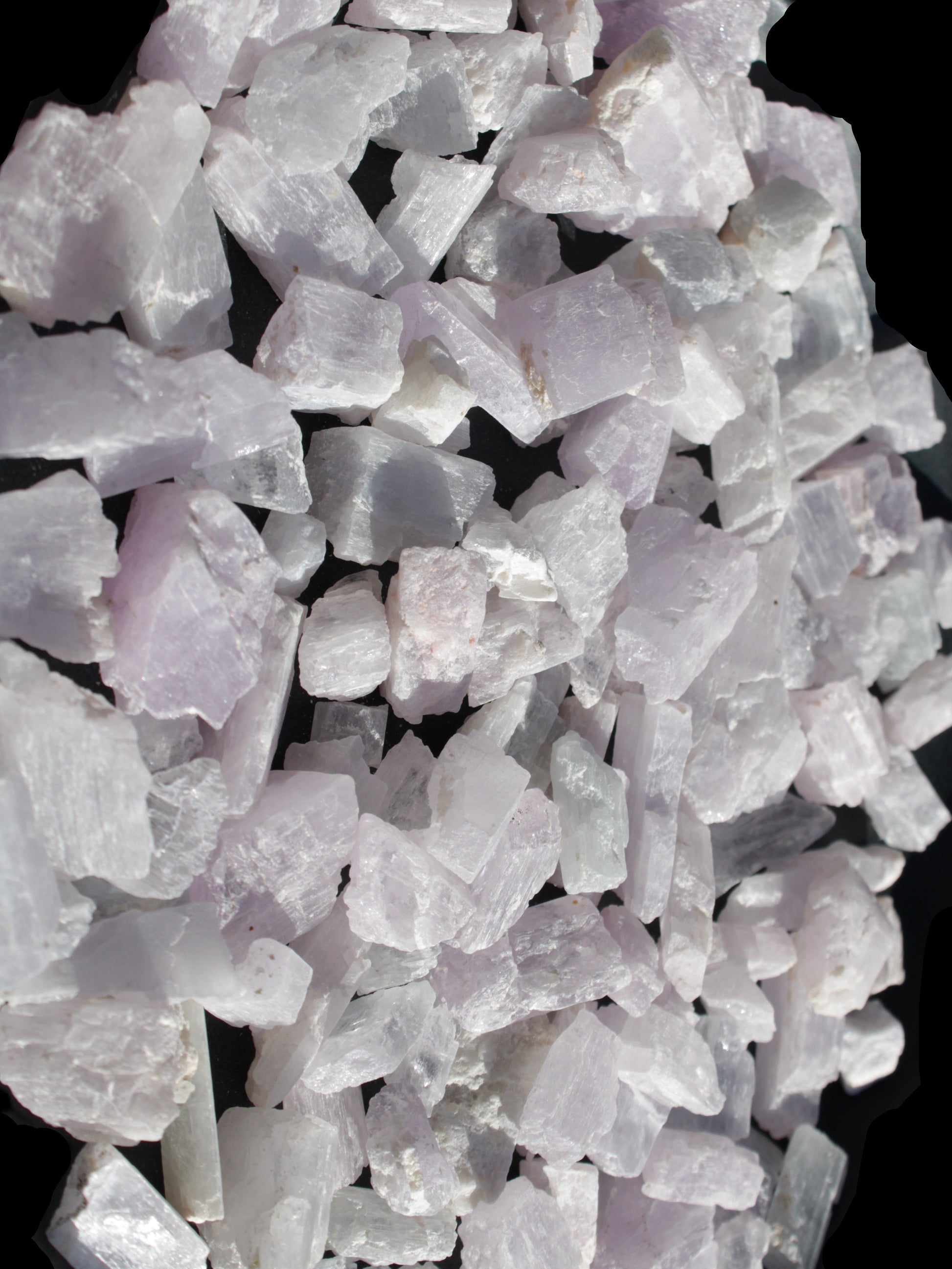 Pink/Lilac Kunzite 130+ crystals from Afghanistan 10-20mm 500g Wholesale Rocks and Things Store