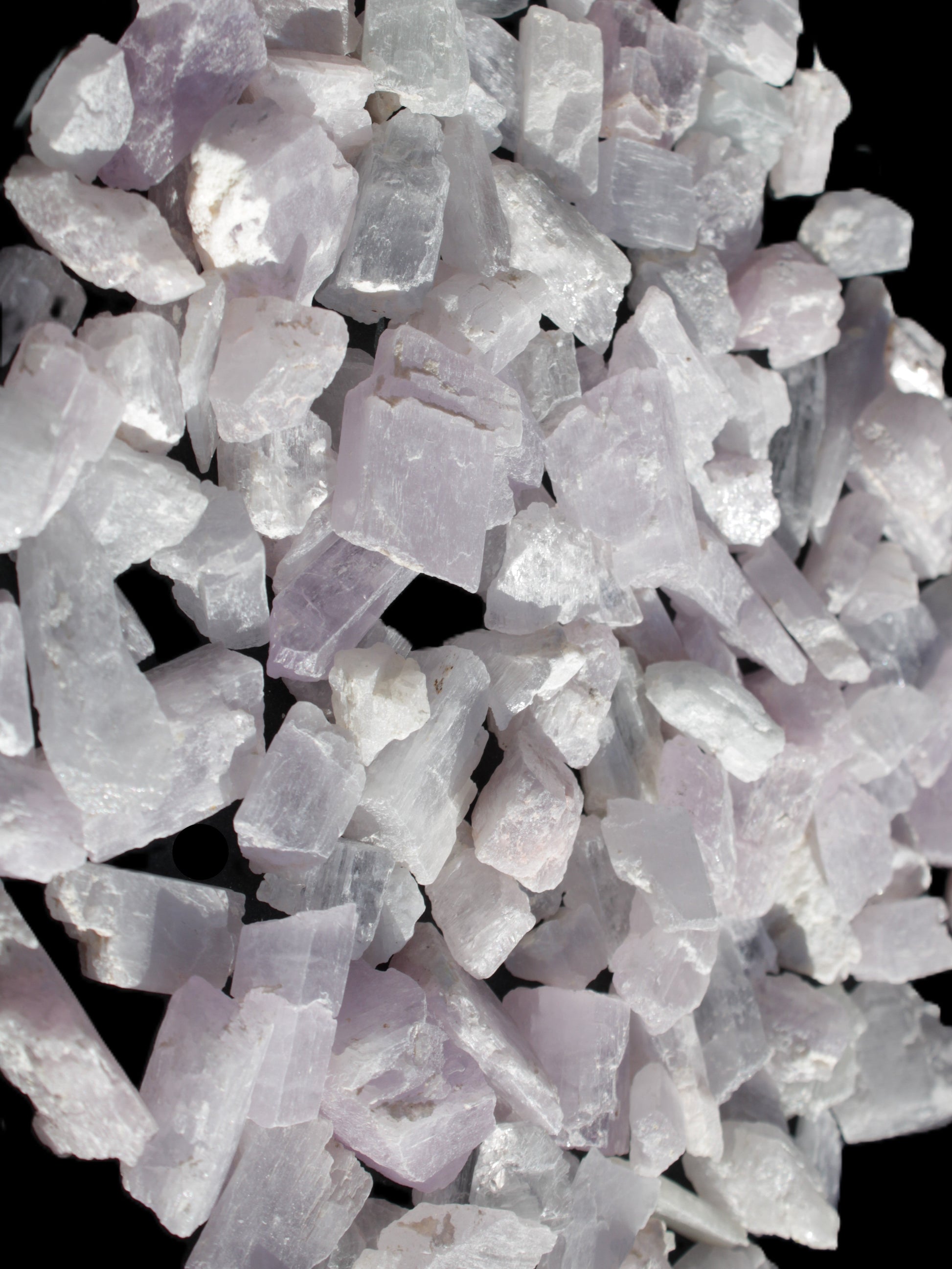 Pink/Lilac Kunzite 130+ crystals from Afghanistan 10-20mm 500g Wholesale Rocks and Things Store