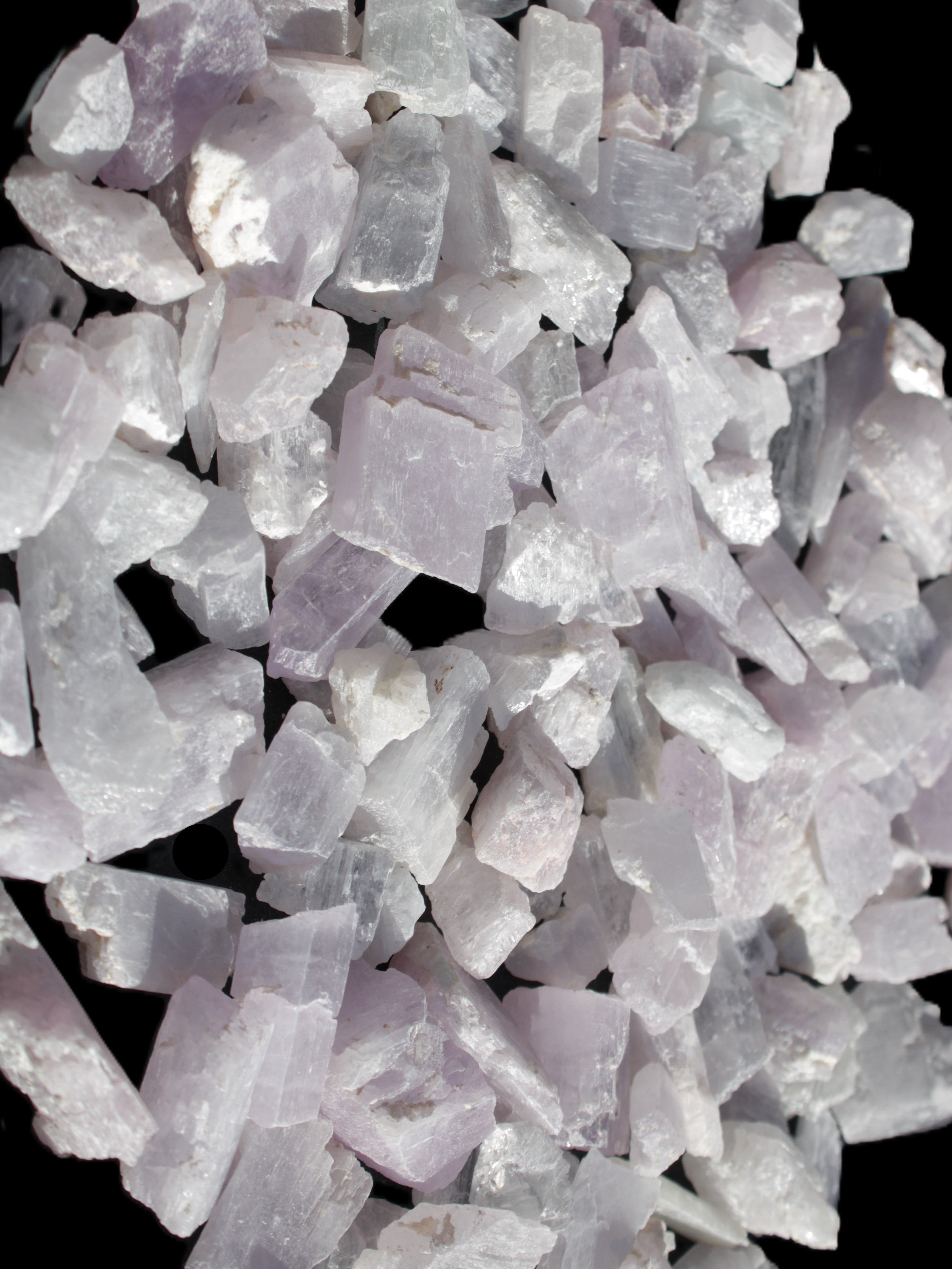 Pink/Lilac Kunzite 130+ crystals from Afghanistan 10-20mm 500g Wholesale Rocks and Things Store